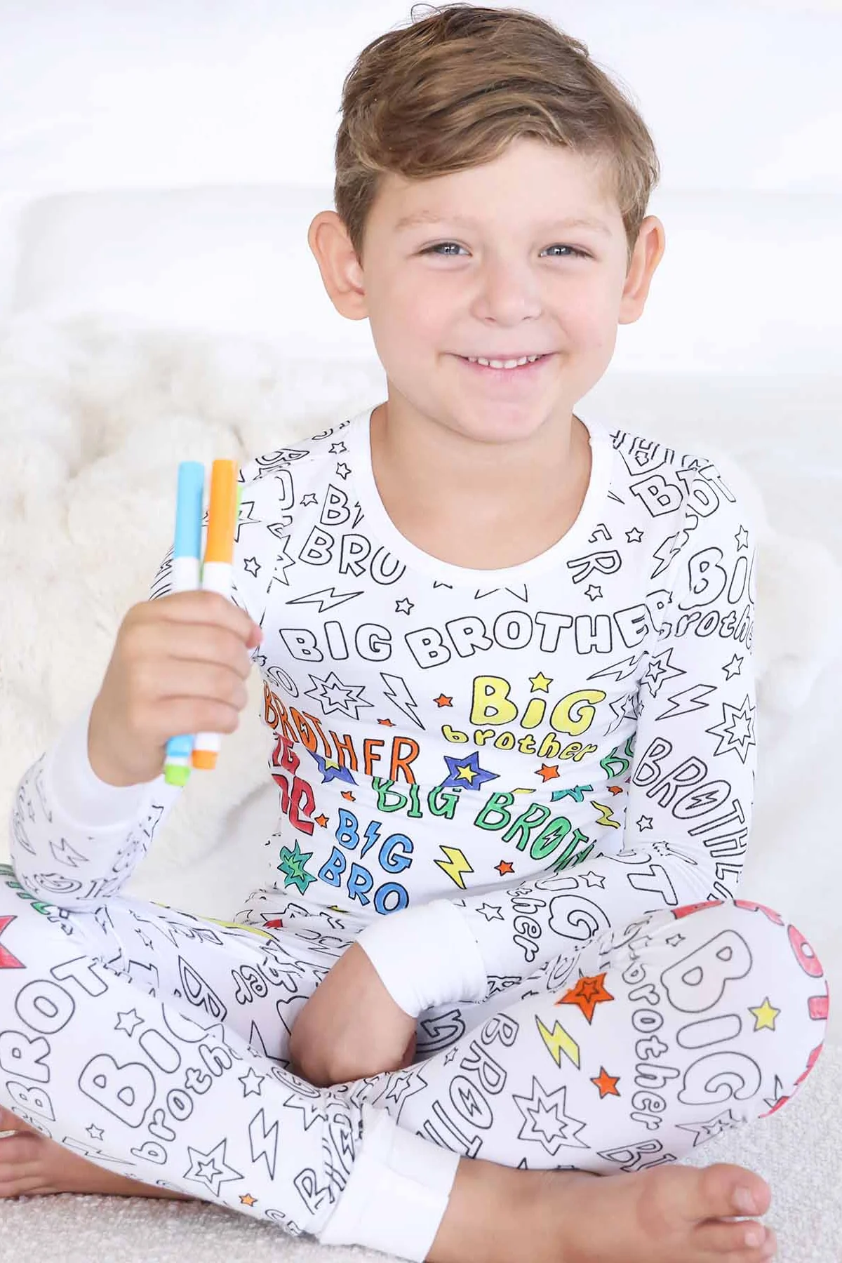 Colorable Two Piece Pajama Set | Big Bro - Image 5