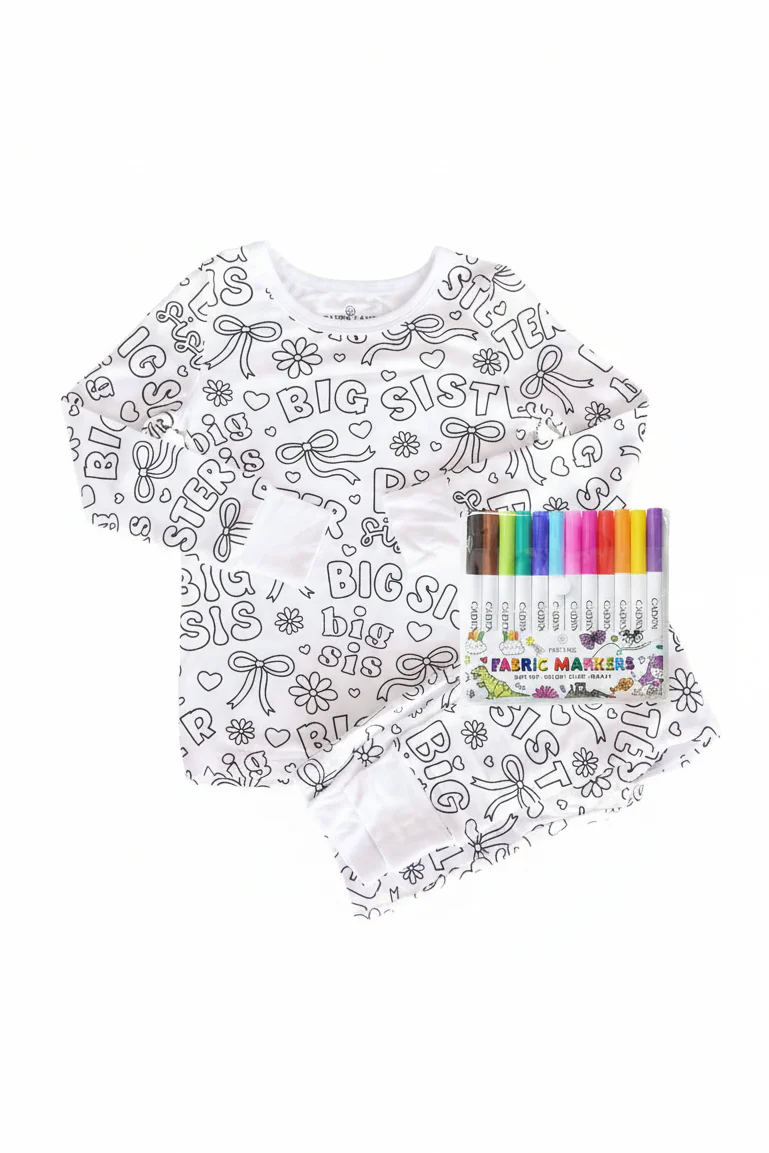 Colorable Two Piece Pajama Set | Big Sis - Image 2