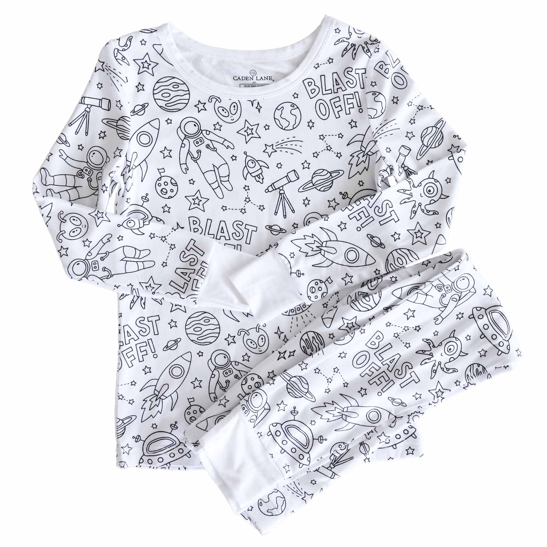 Colorable Two Piece Pajama Set | Blast Off - Image 5