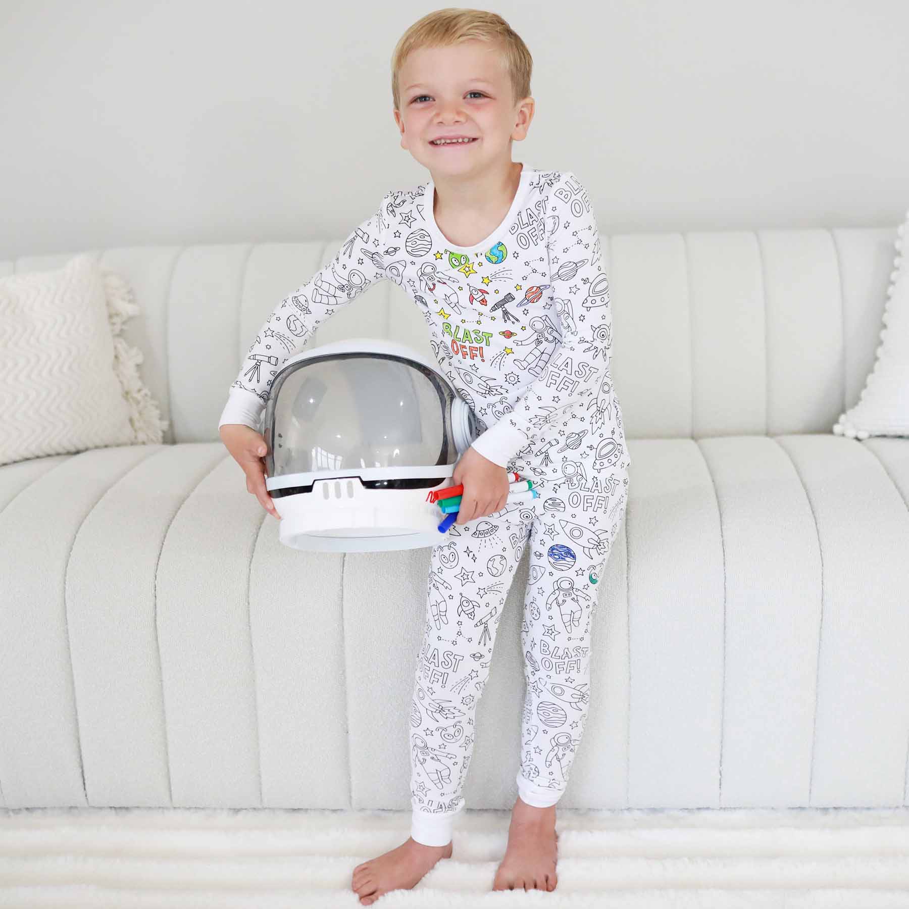 Colorable Two Piece Pajama Set | Blast Off - Image 6