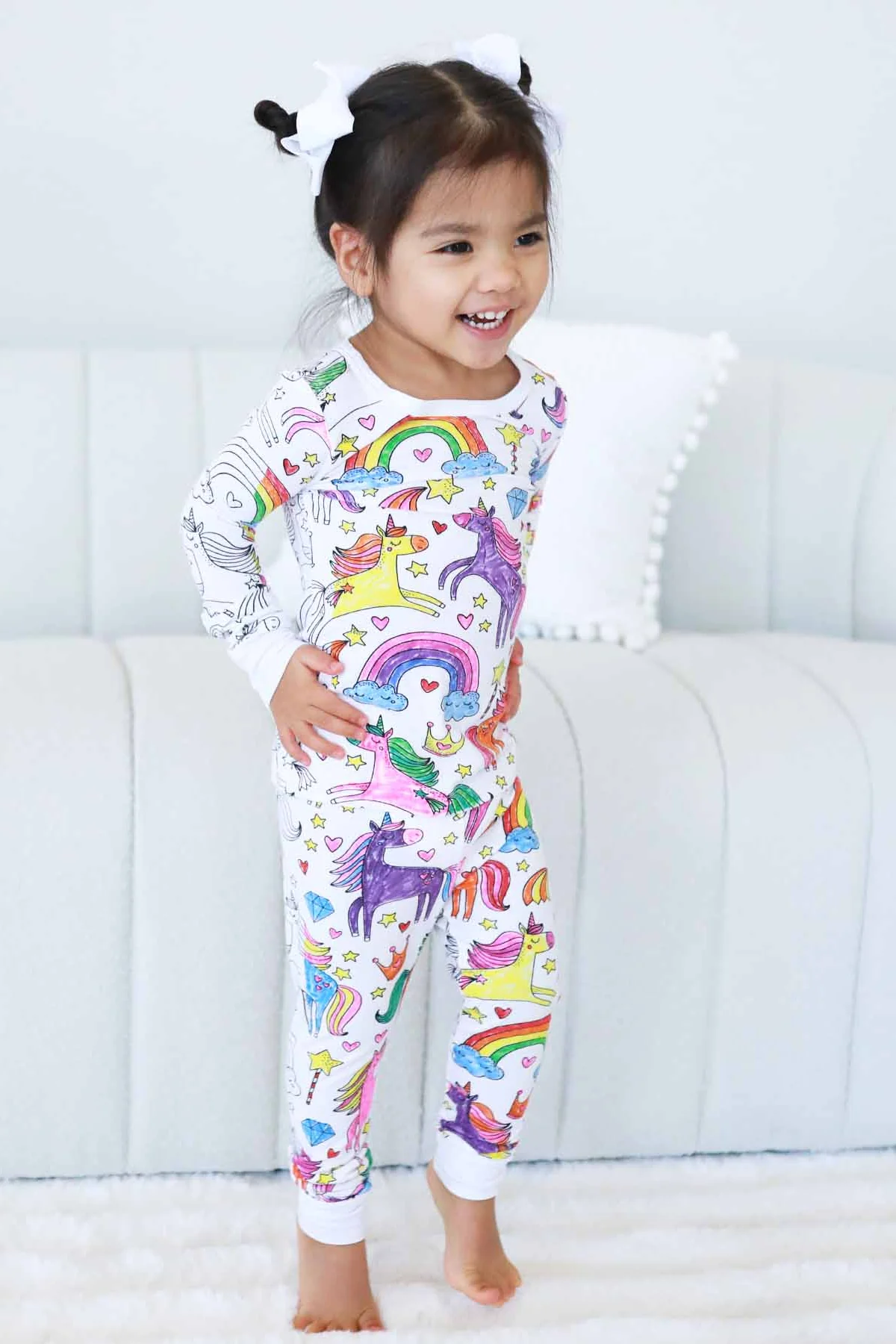 Colorable Two Piece Pajama Set | Enchanted Unicorns - Image 5