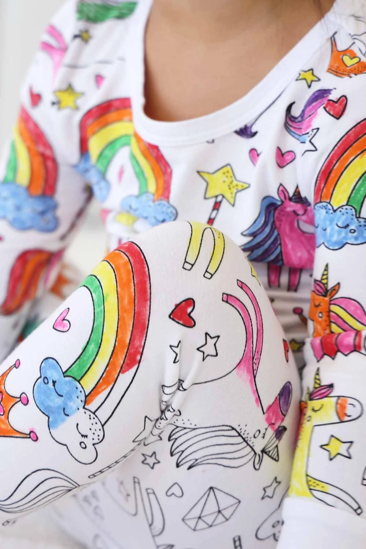 Colorable Two Piece Pajama Set | Enchanted Unicorns - Image 6