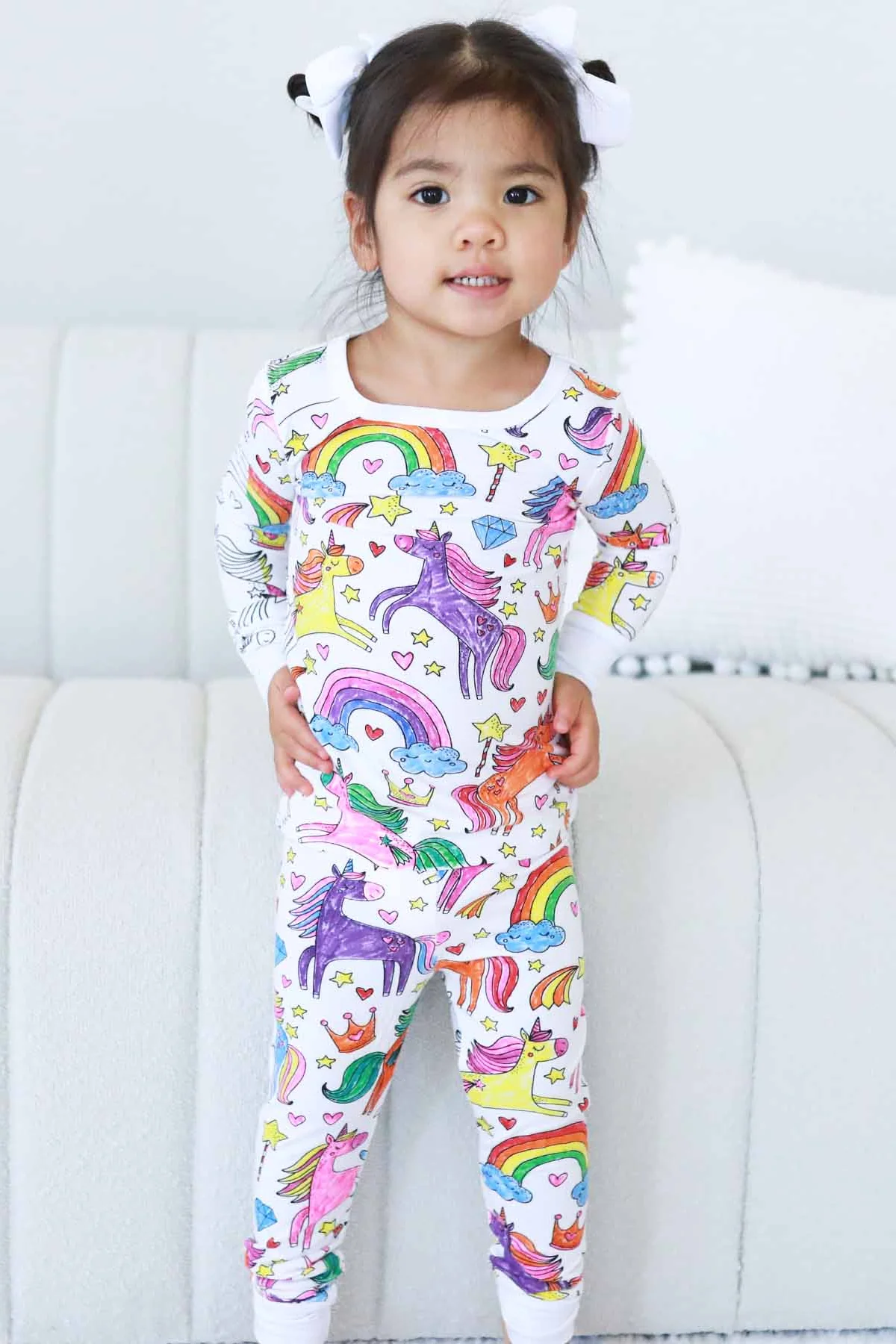 Colorable Two Piece Pajama Set | Enchanted Unicorns - Image 7