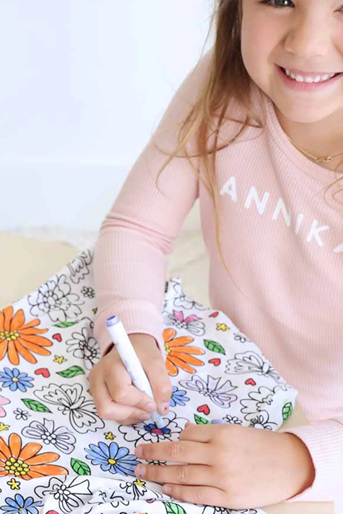 Colorable Two Piece Pajama Set | Floral Flutter - Image 4