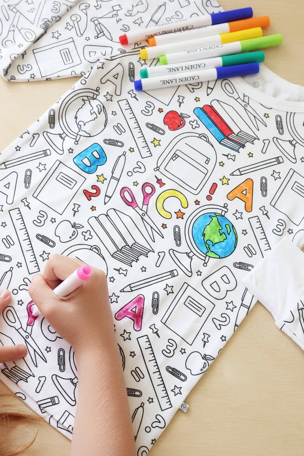 Colorable Two Piece Pajama Set | School Days - Image 4