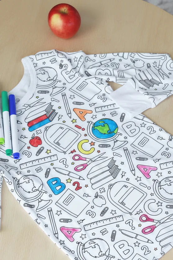 Colorable Two Piece Pajama Set | School Days - Image 7