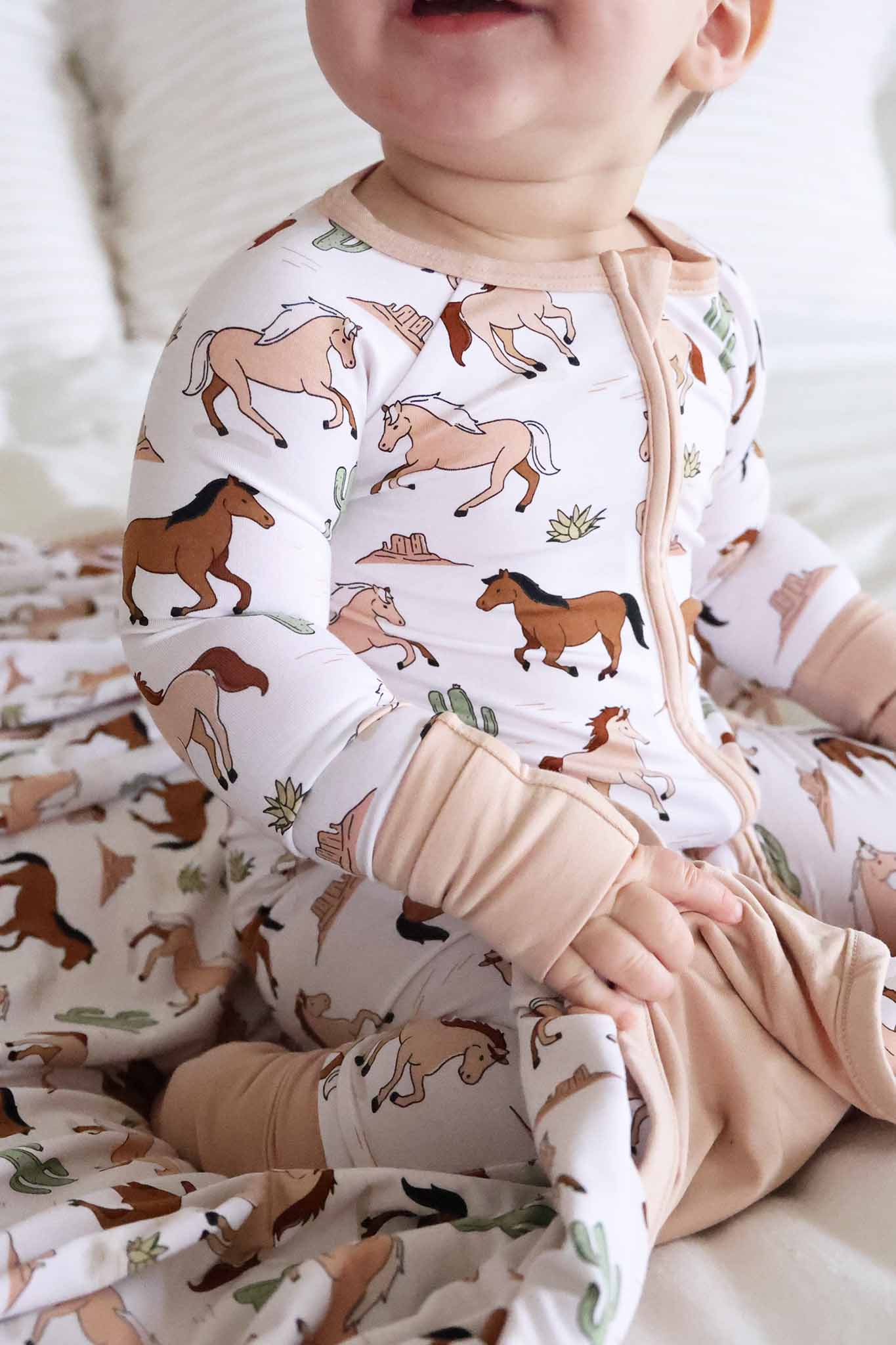 Convertible Zip Romper | Pony Club Neutral - Image 11