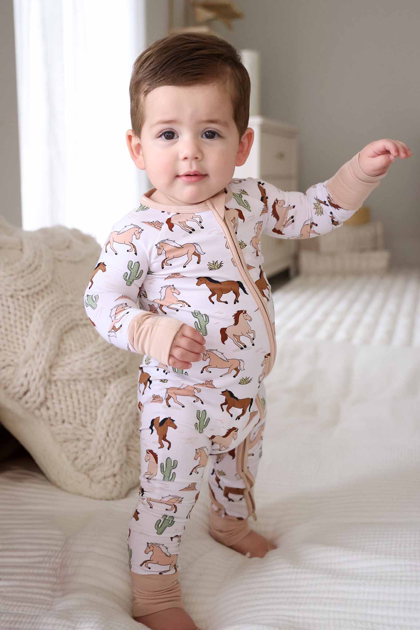 Convertible Zip Romper | Pony Club Neutral - Image 17