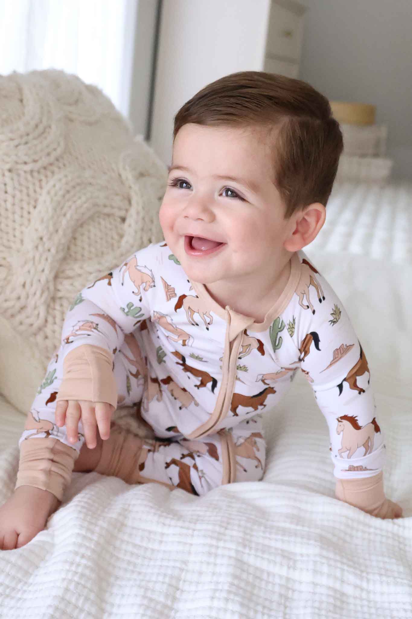 Convertible Zip Romper | Pony Club Neutral - Image 19