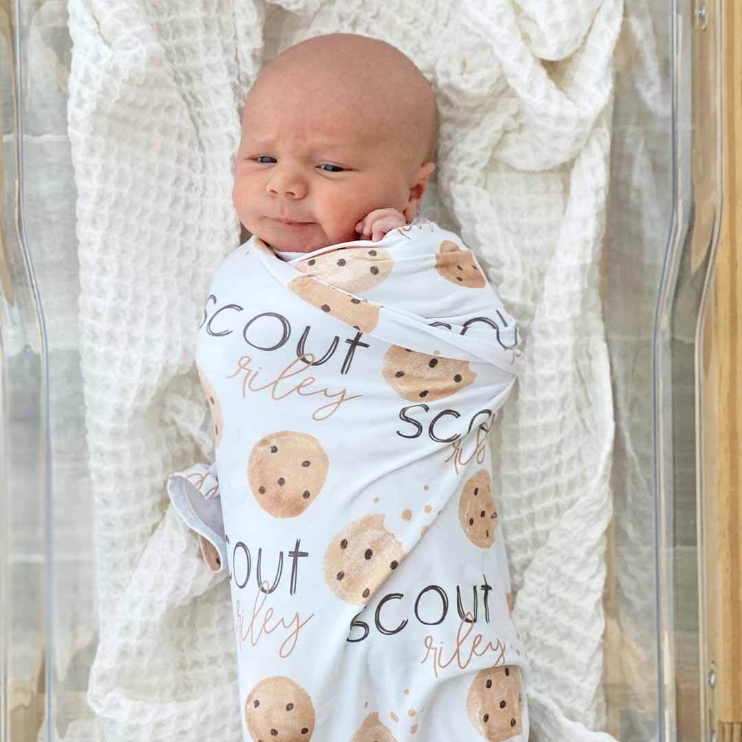 Cookie Crumble Personalized Baby Name Swaddle Blanket - Image 4