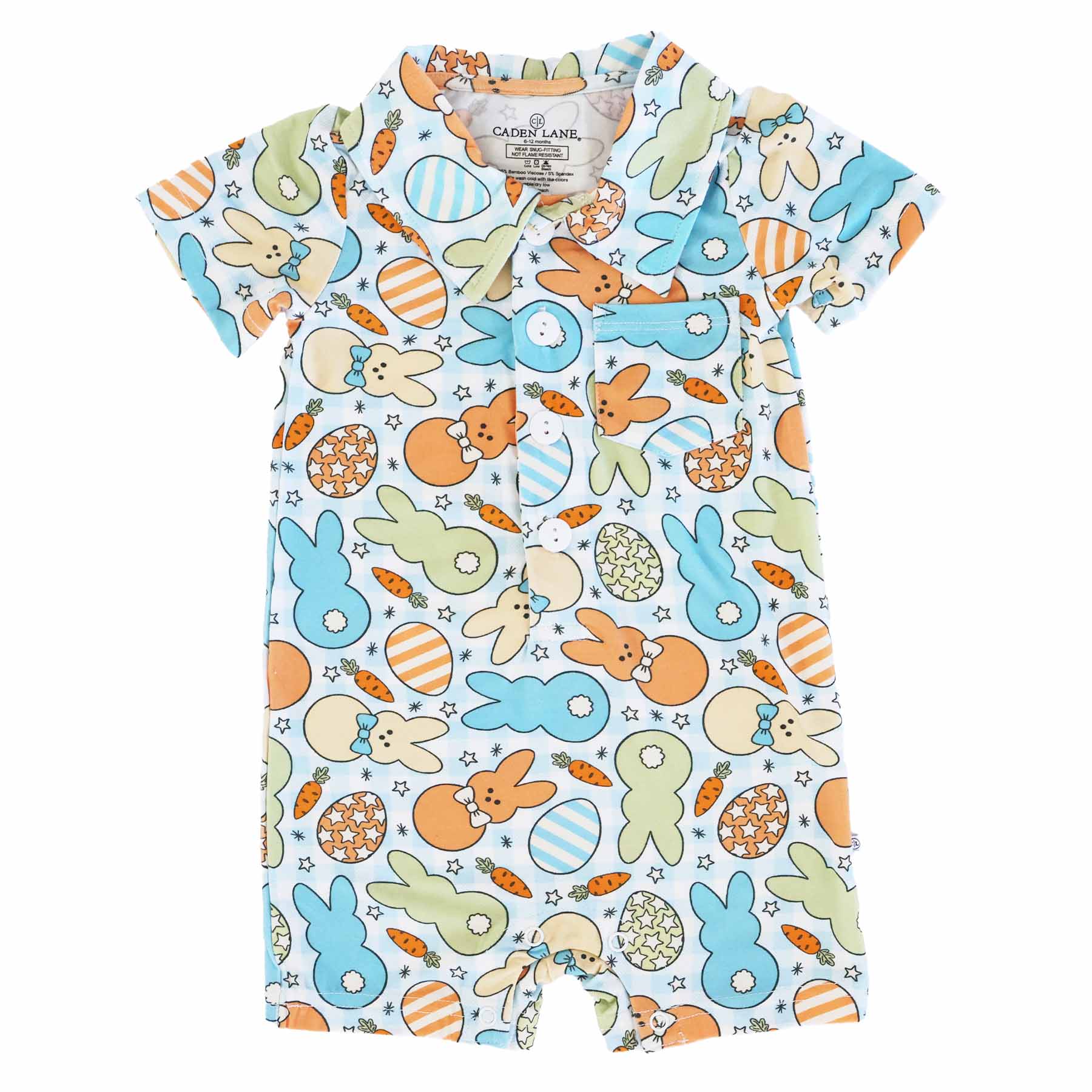 Cottontail Cuties Button Romper | Blue - Image 2