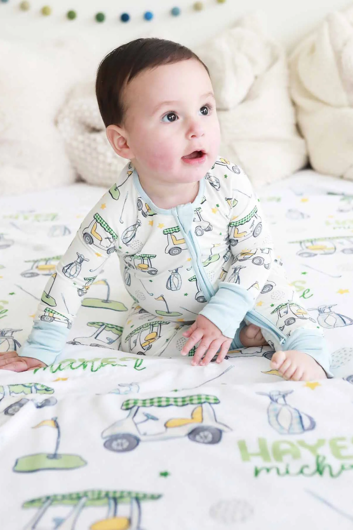 Country Club Cuties Personalized Kids Blanket | Blue - Image 5