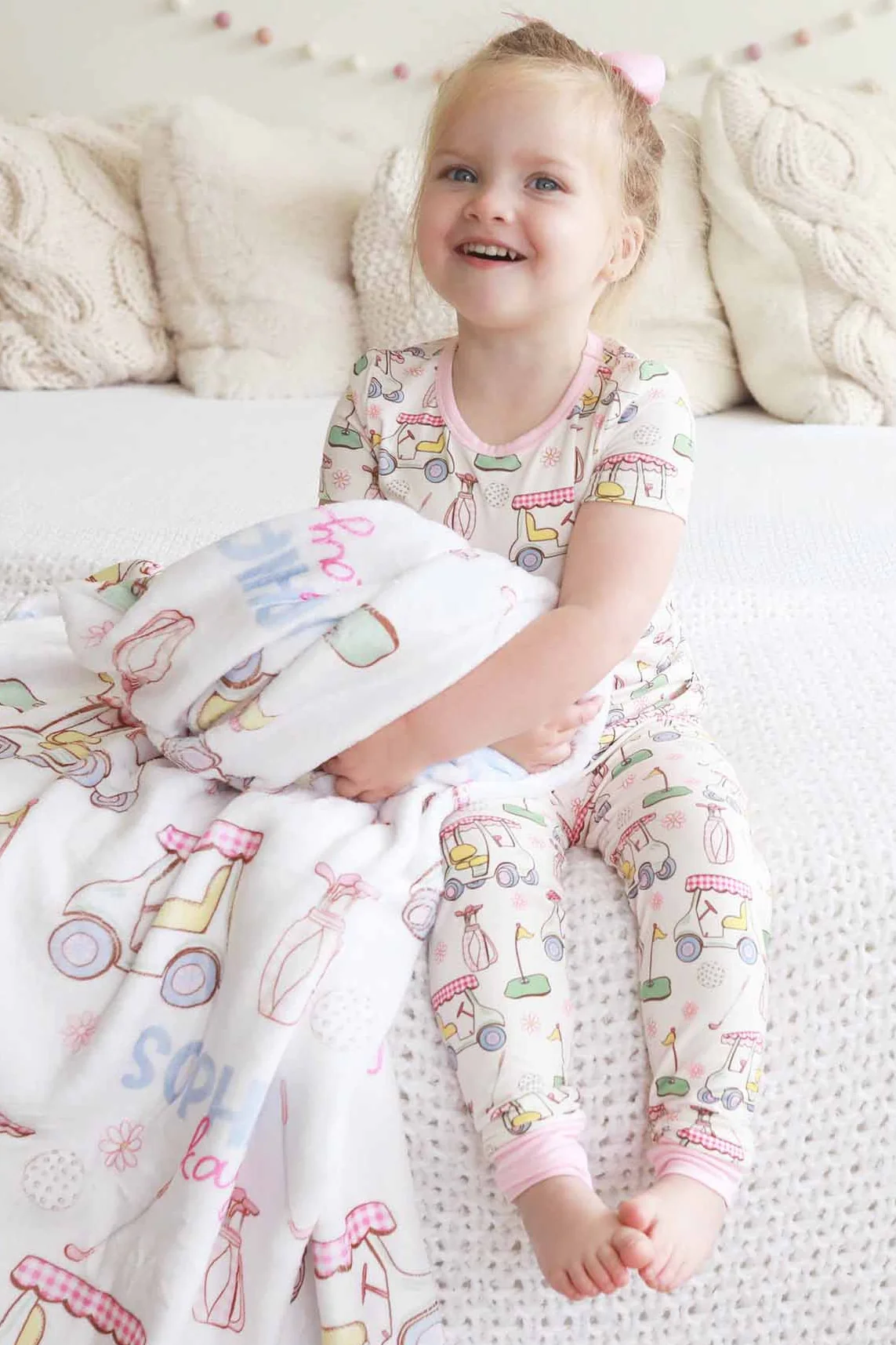 Country Club Cuties Personalized Kids Blanket | Pink