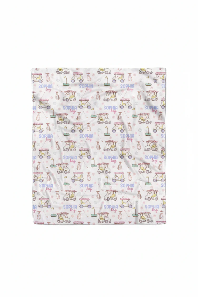 Country Club Cuties Personalized Kids Blanket | Pink - Image 9