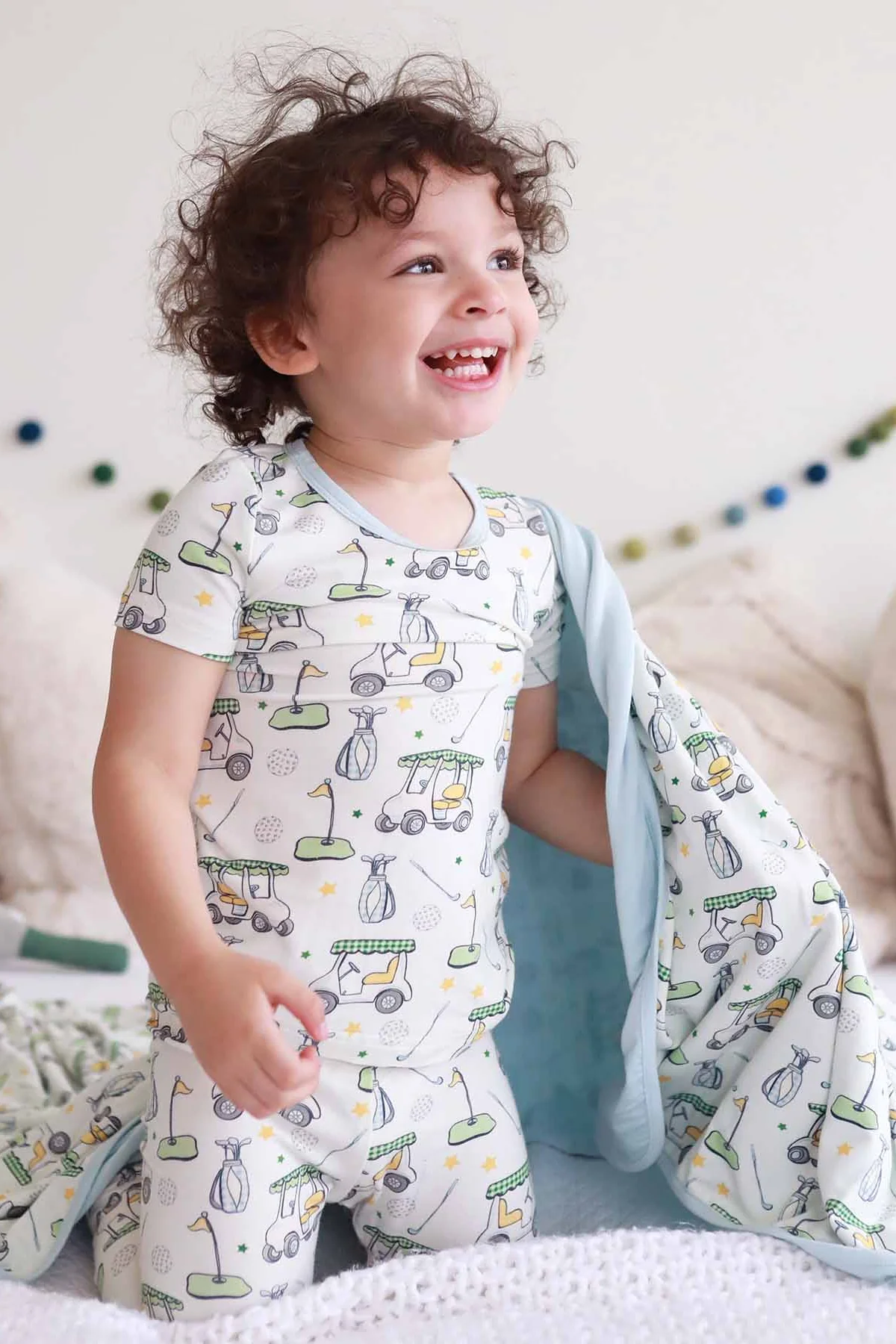 Country Club Cuties Two Piece Pajama Set | Blue - Image 4