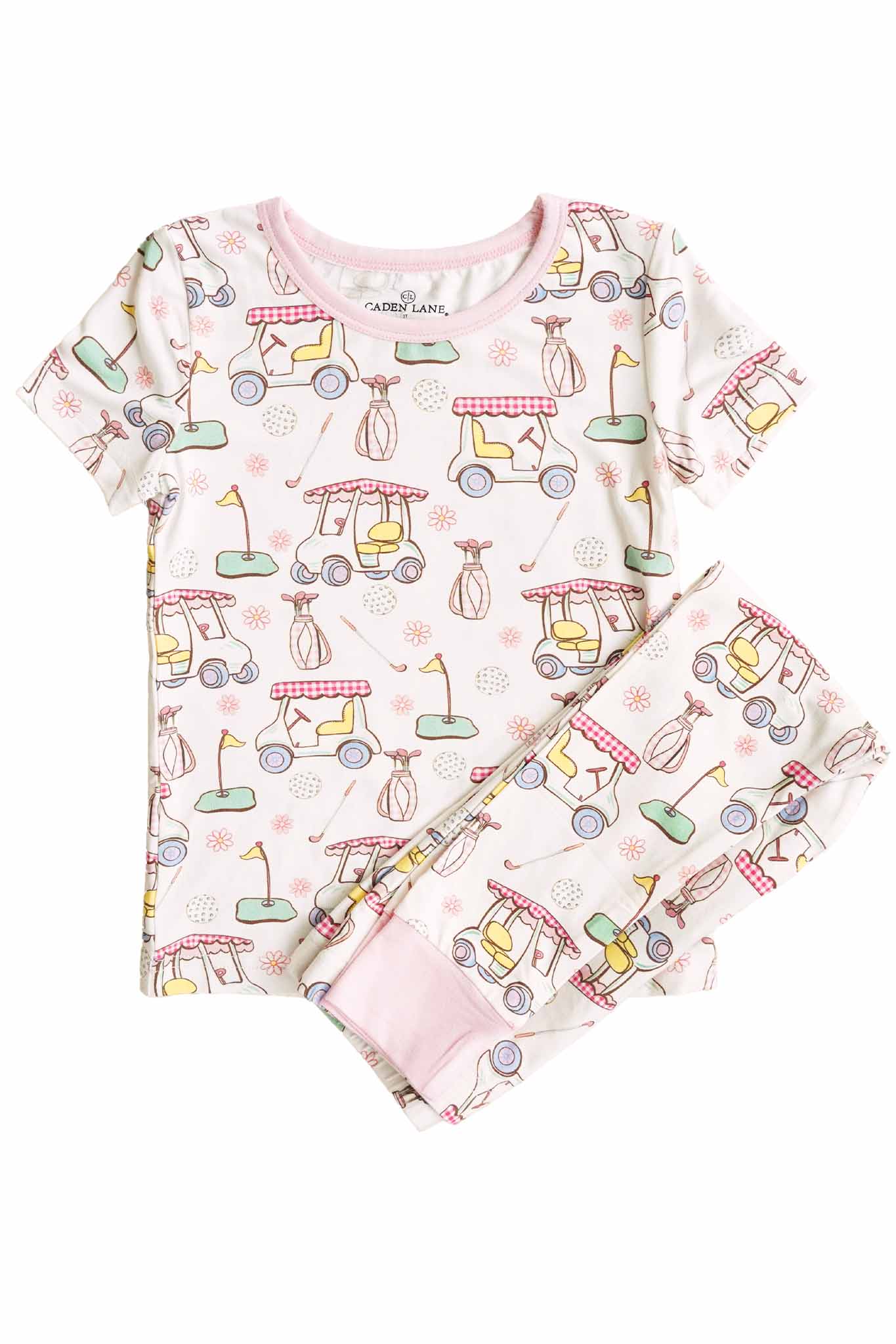 Country Club Cuties Two Piece Pajama Set | Pink - Image 2