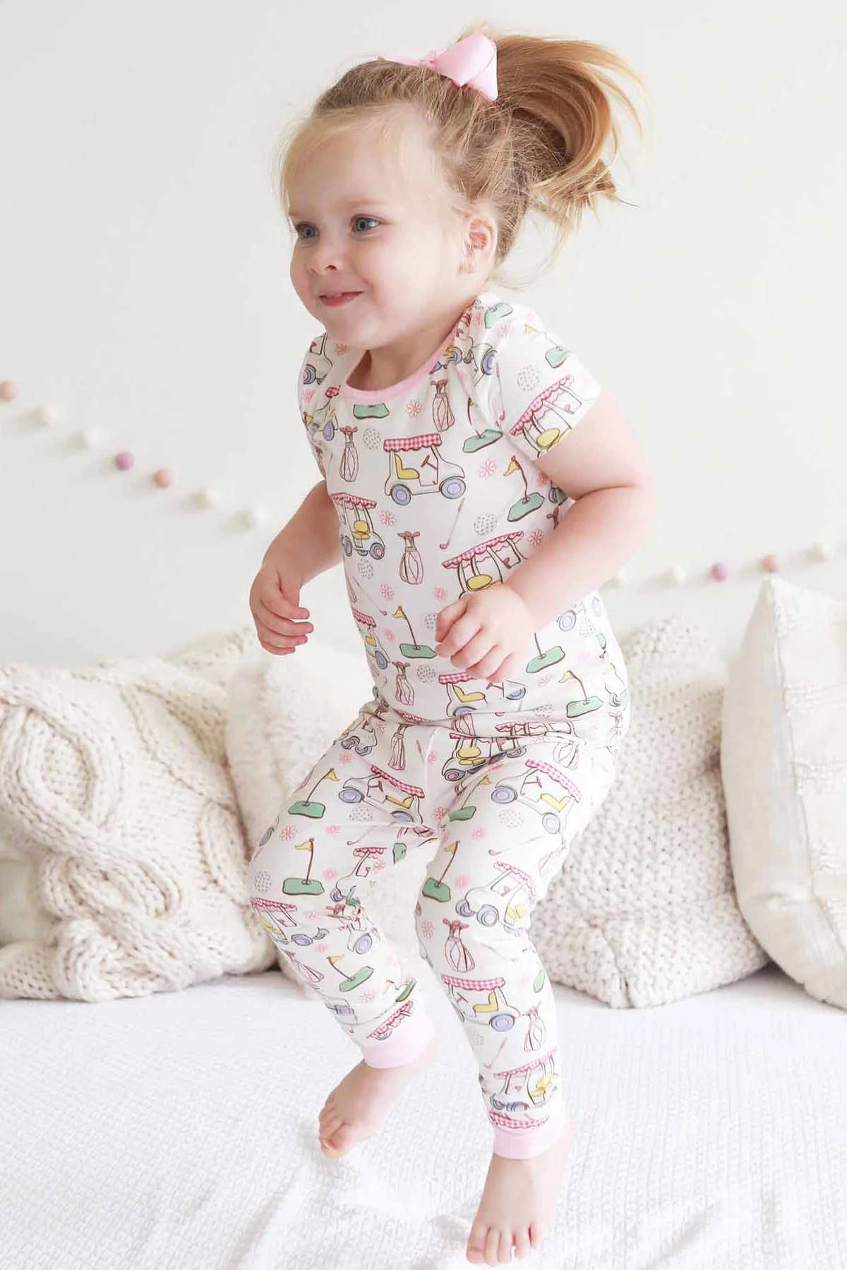 Country Club Cuties Two Piece Pajama Set | Pink - Image 3