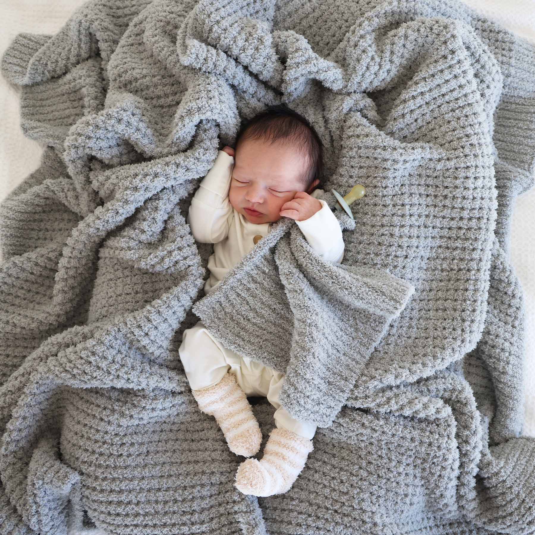 CuddleLane™ Luxe Waffle Blankets | Moon - Image 3