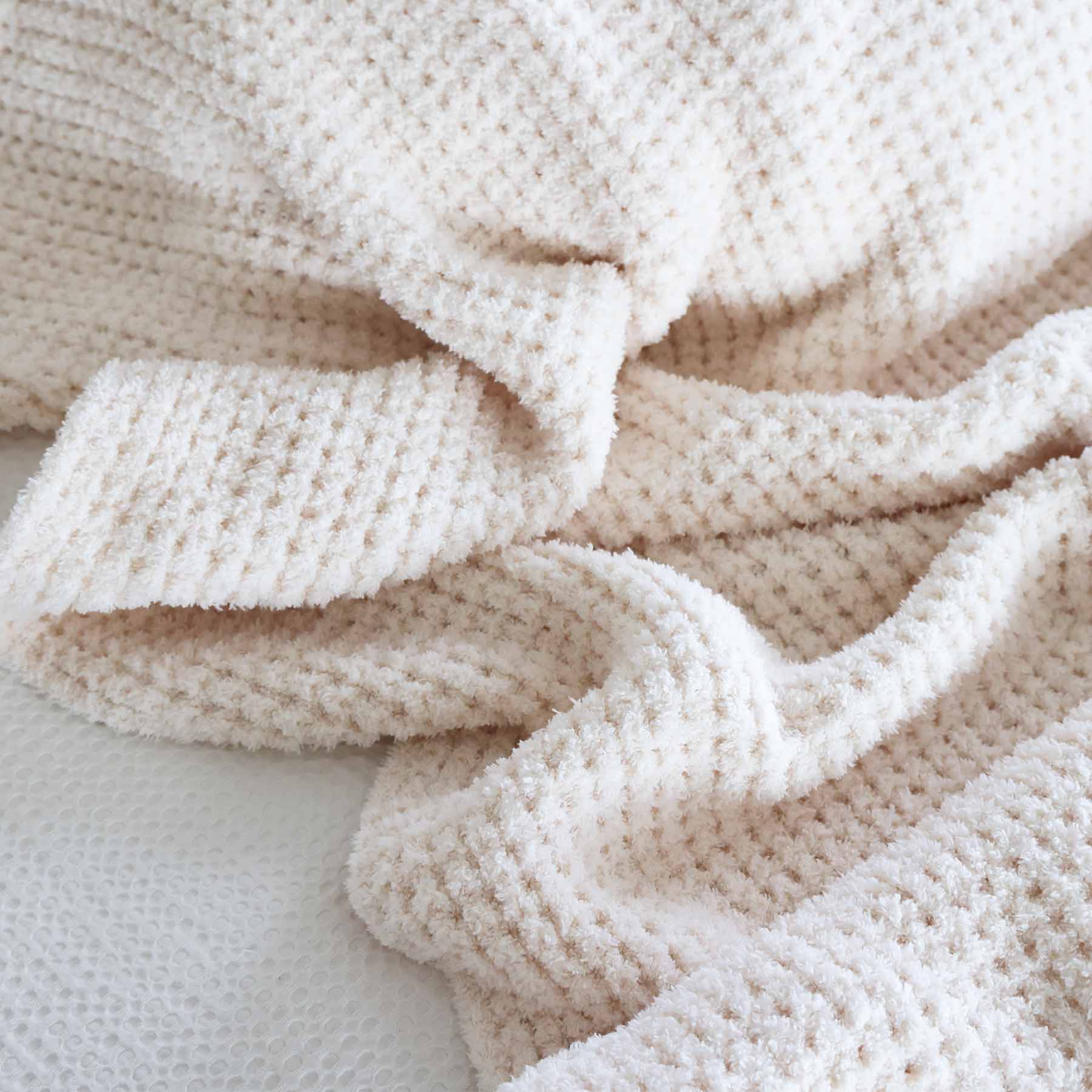 CuddleLane™ Luxe Waffle Blankets | Whisper - Image 5