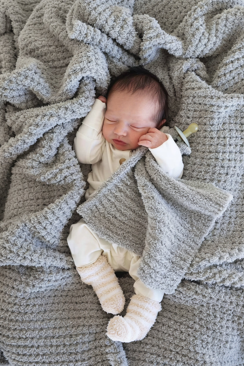 CuddleLane™ Luxe Waffle Lovey | Moon - Image 2