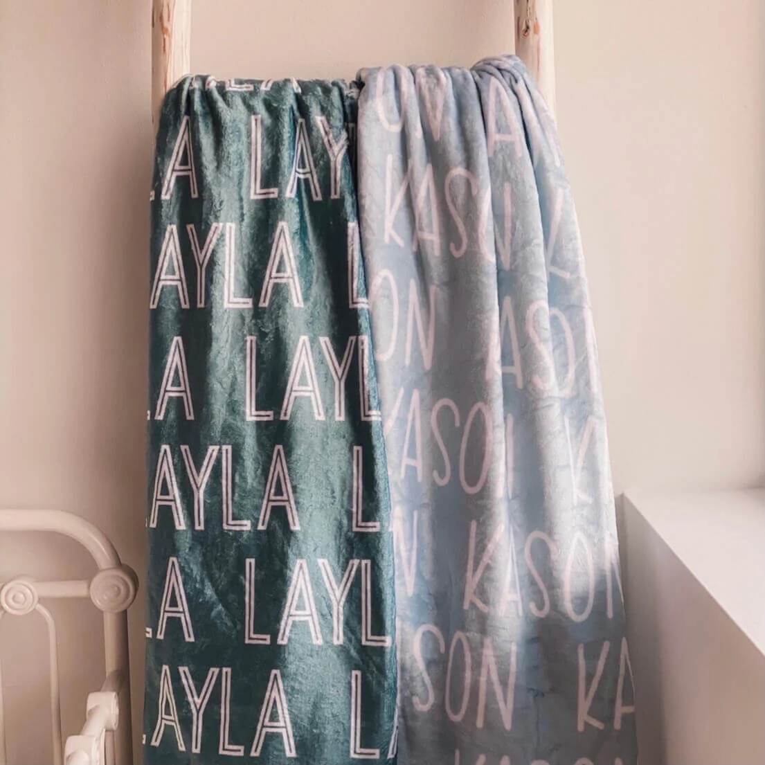 Custom Solid Color & Font Personalized Toddler Blanket - Image 10