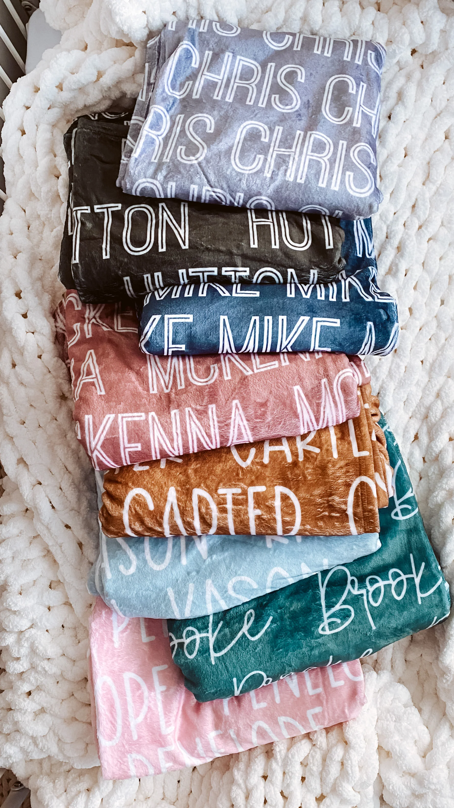 Custom Solid Color & Font Personalized Toddler Blanket - Image 11