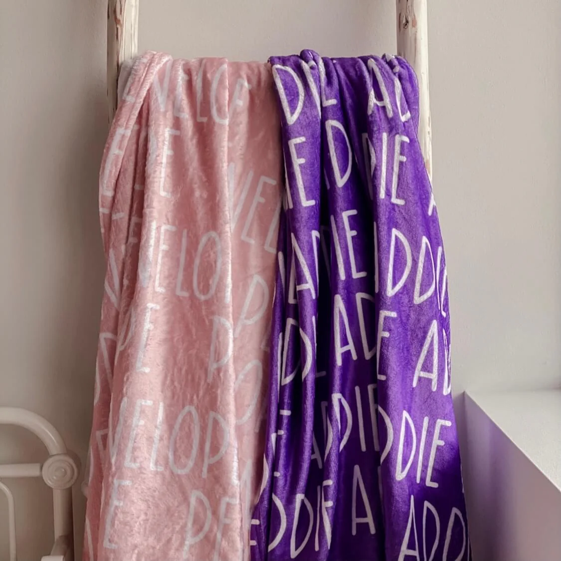 Custom Solid Color & Font Personalized Toddler Blanket - Image 19