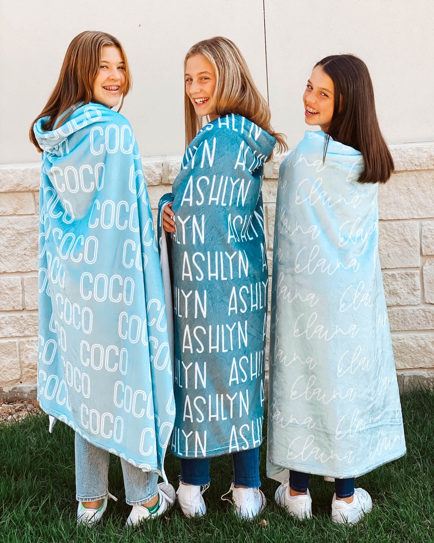 Custom Solid Color & Font Personalized Toddler Blanket - Image 6