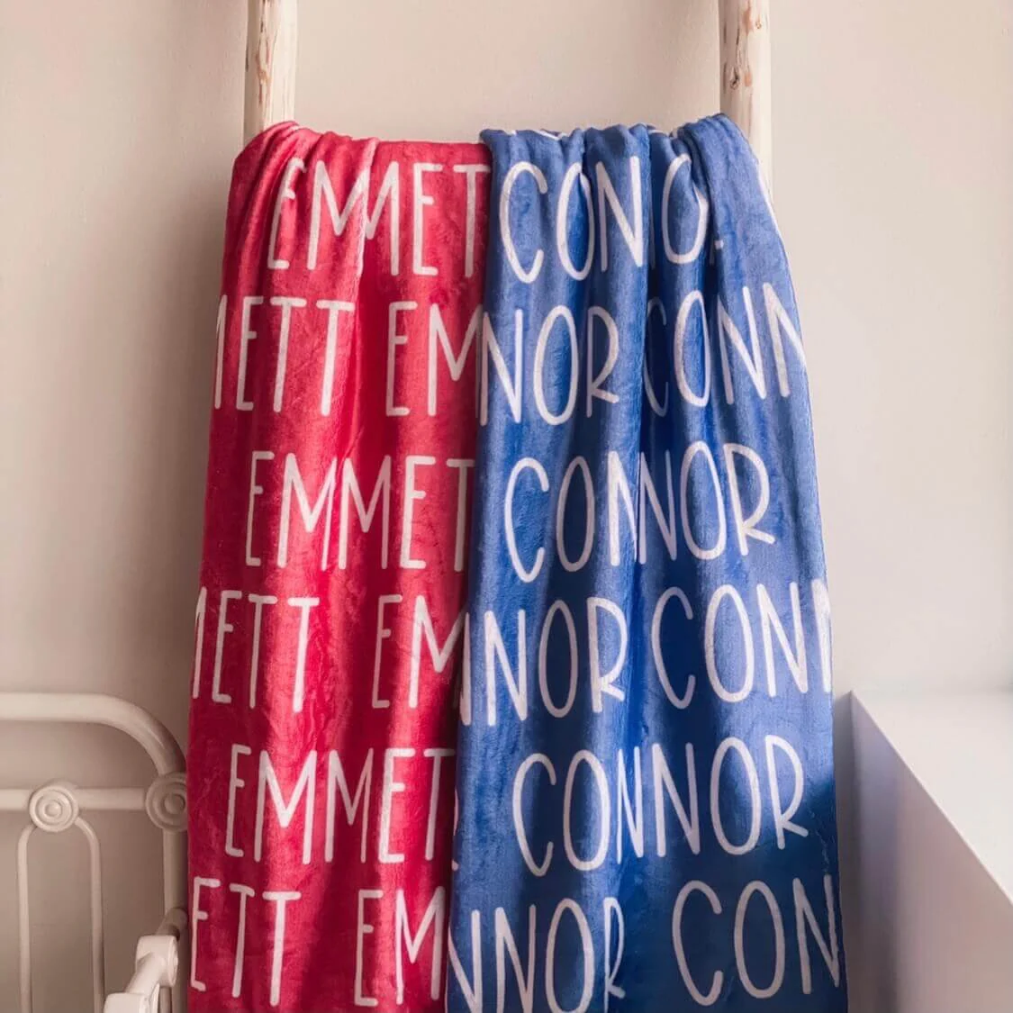 Custom Solid Color & Font Personalized Toddler Blanket - Image 7