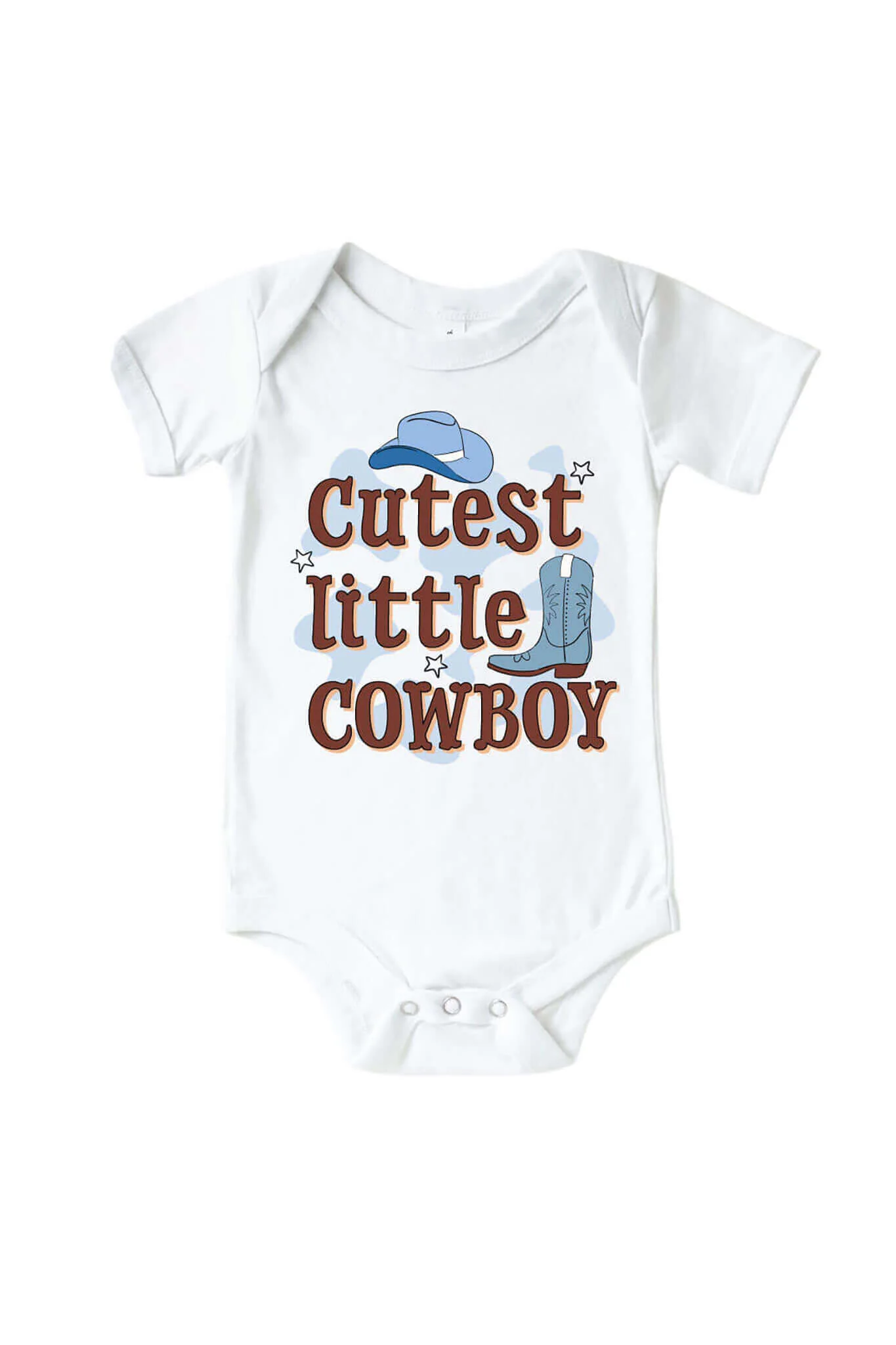 Cutest Little Cowboy Graphic Bodysuit & Kids Tee | White - Image 3