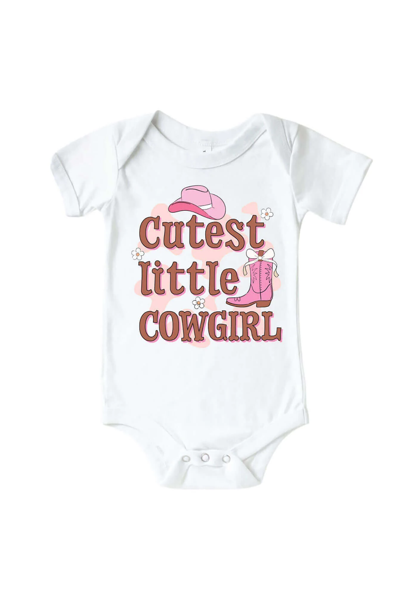Cutest Little Cowgirl Graphic Bodysuit & Kids Tee | White - Image 2