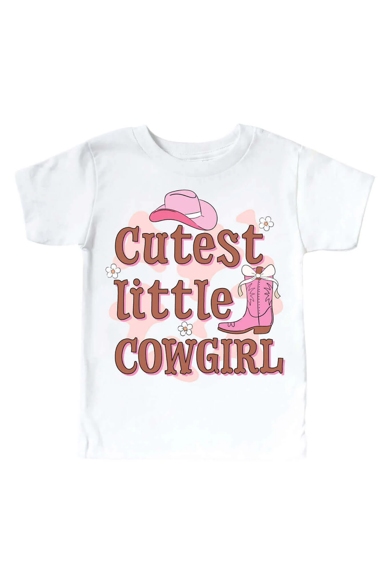 Cutest Little Cowgirl Graphic Bodysuit & Kids Tee | White - Image 3
