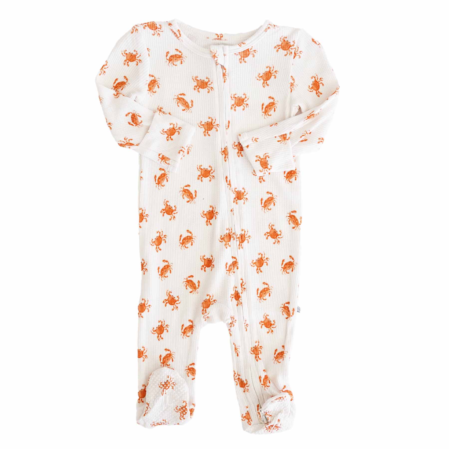 Cutie Crabs Bamboo Waffle Zipper Footie - Image 5