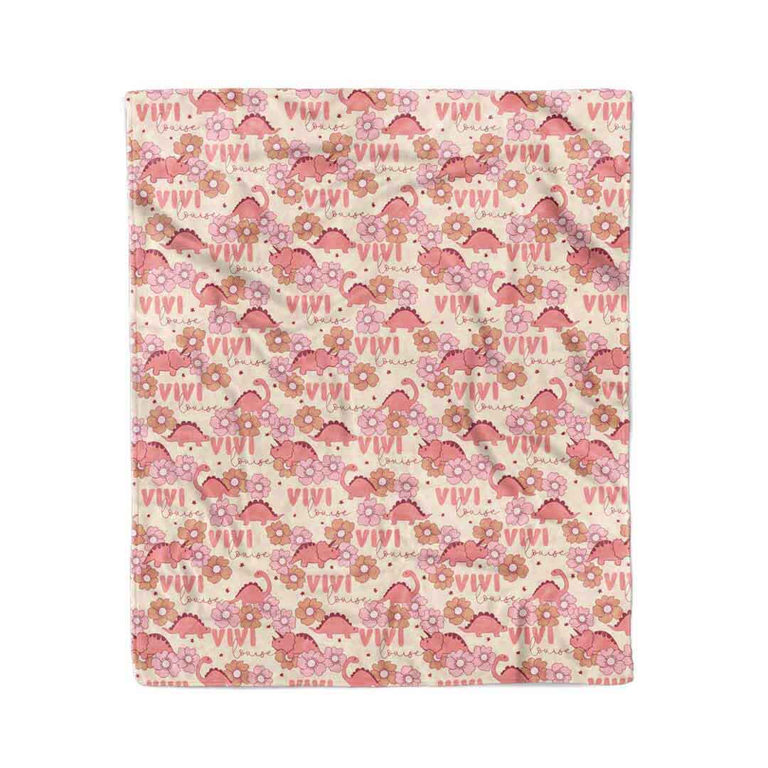 Dino Diva Personalized Kids Blanket - Image 2