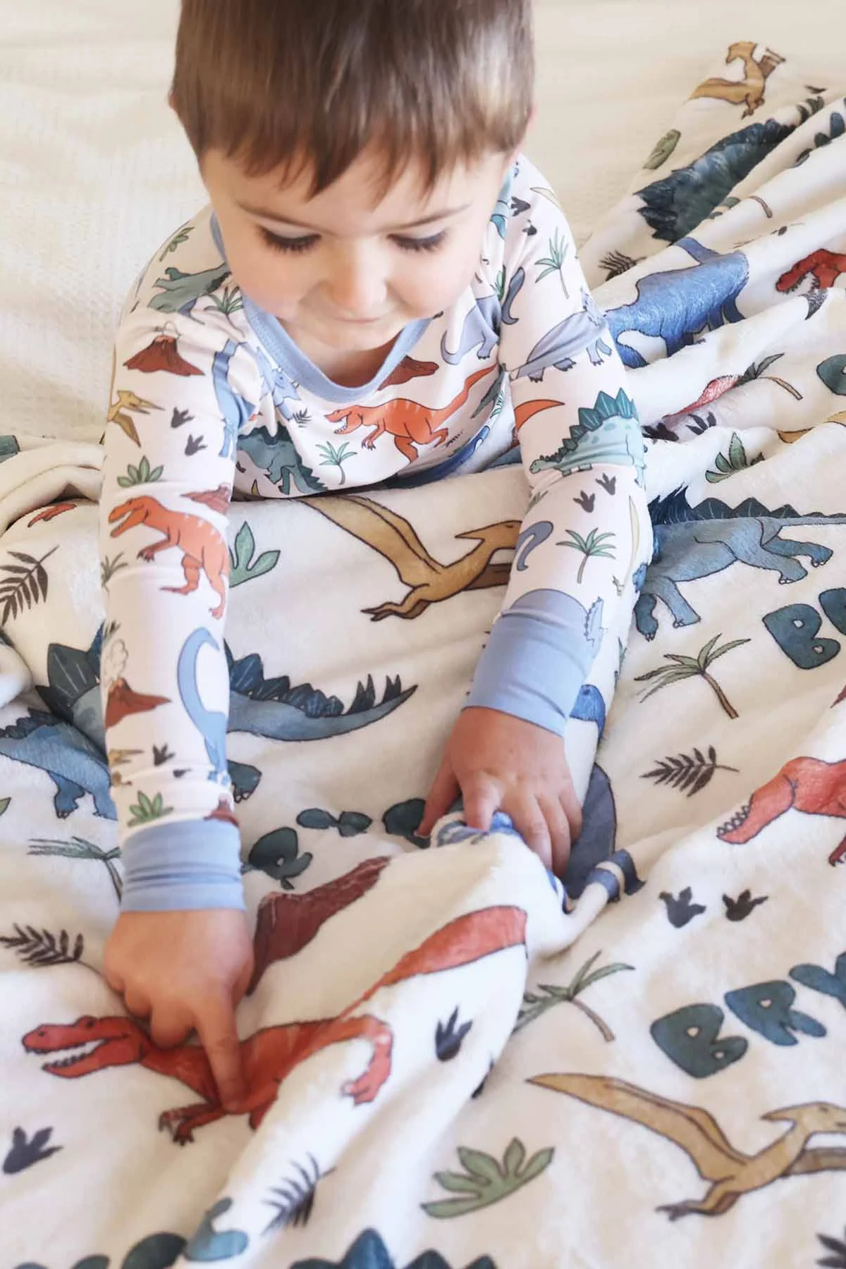 Dino Dude Personalized Kids Blanket - Image 2