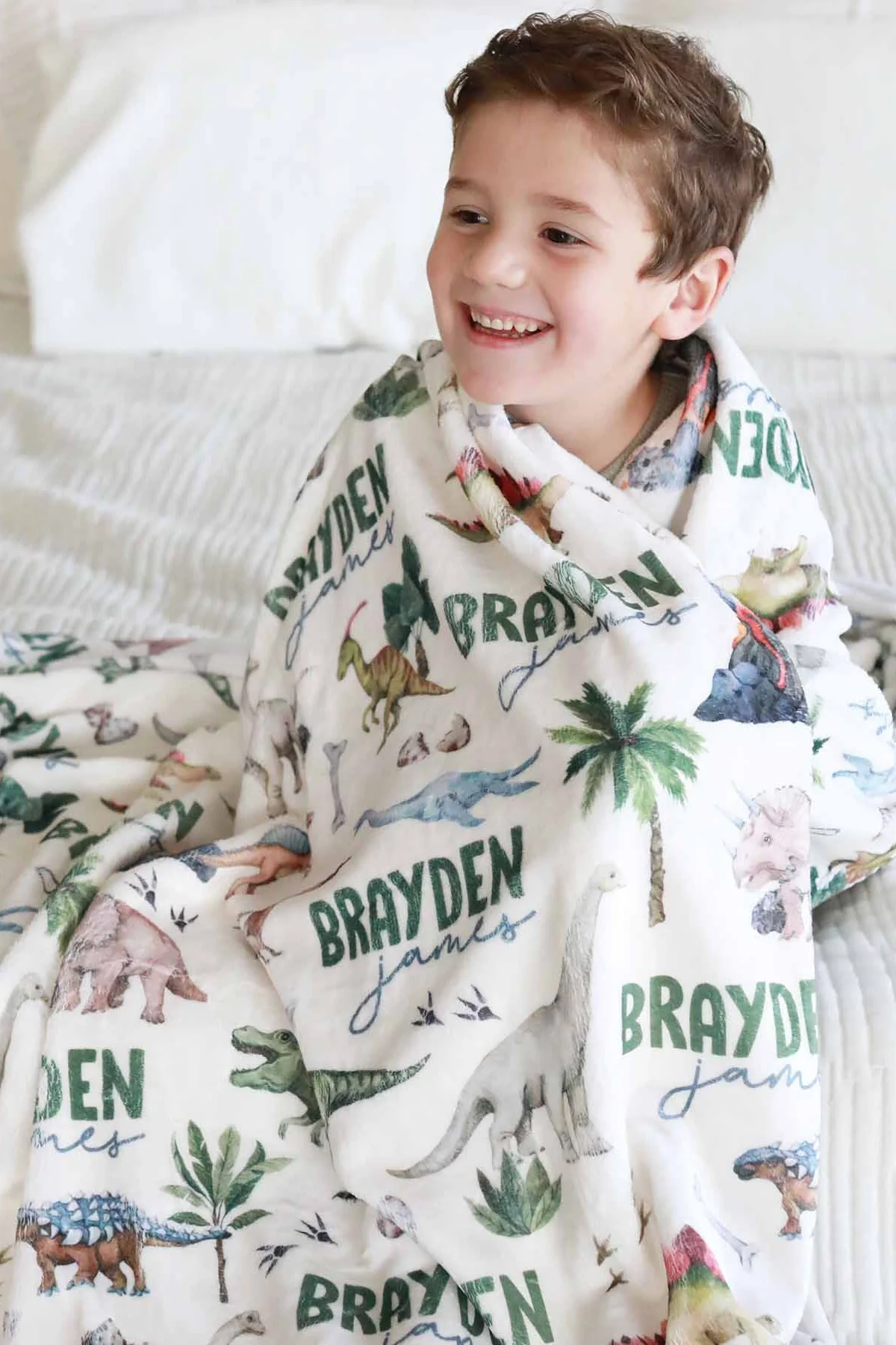 Dino Tracks Personalized Kids Blanket - Image 4