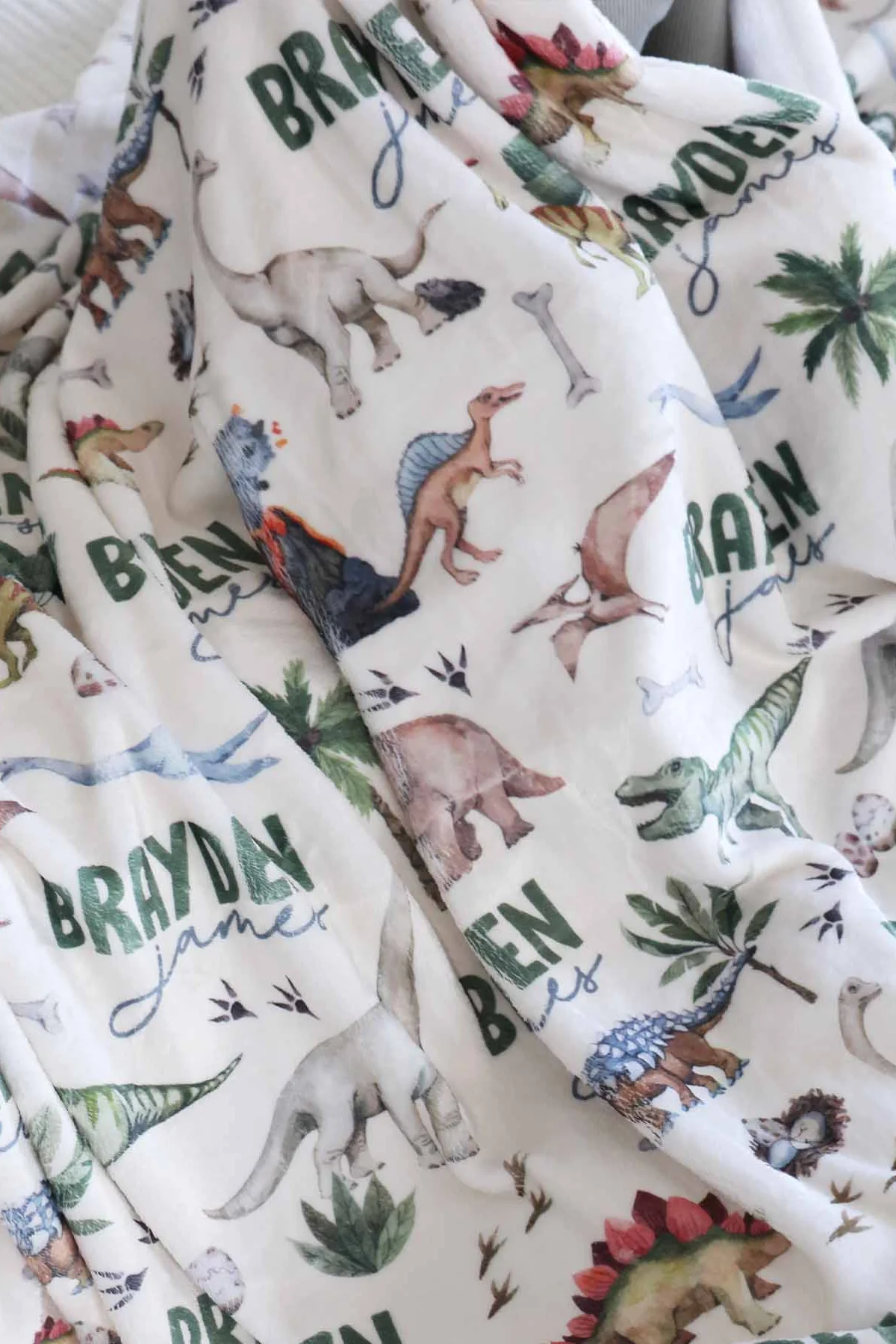 Dino Tracks Personalized Kids Blanket - Image 5