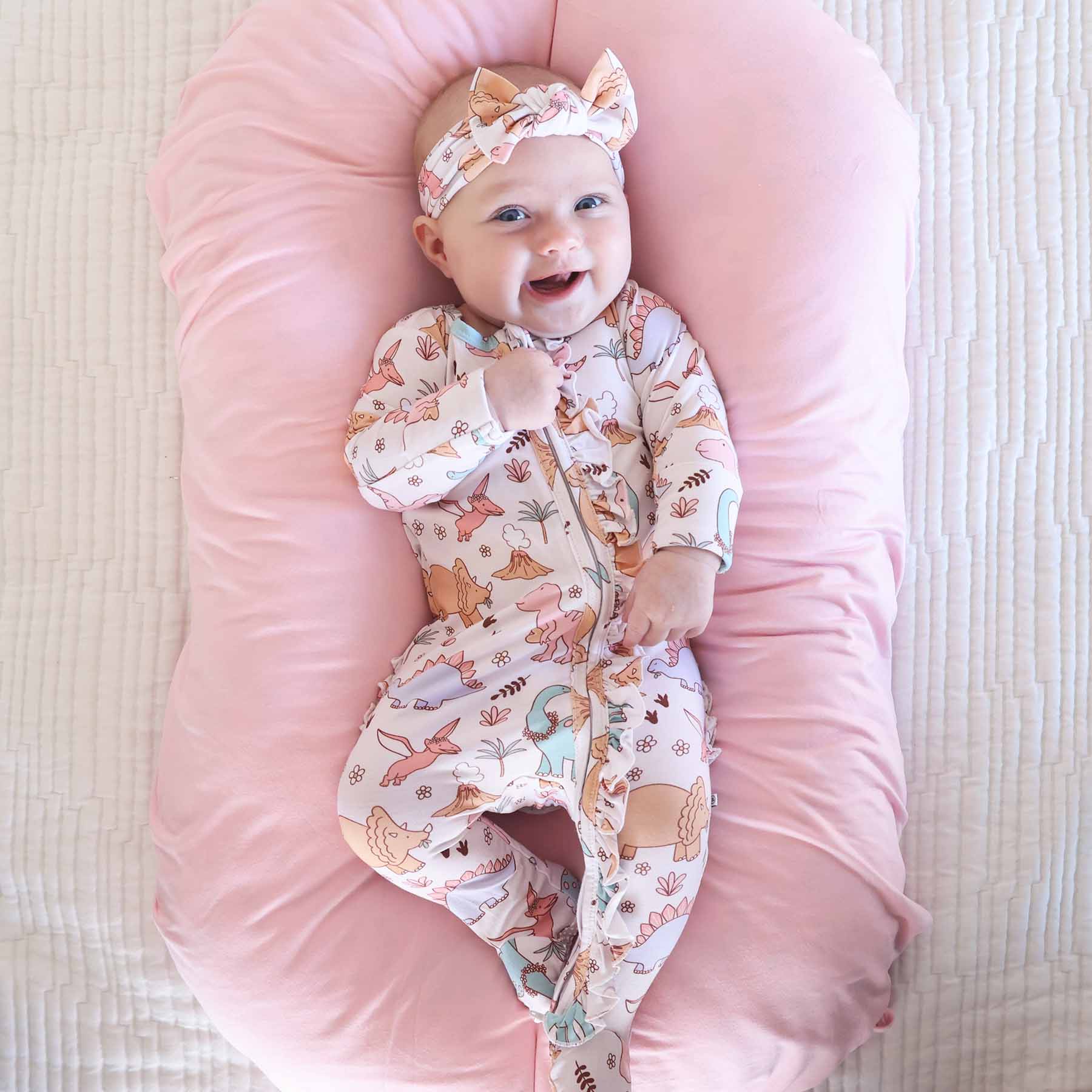 Dolly's Dinos Knit Large Bow Headwrap - Image 2