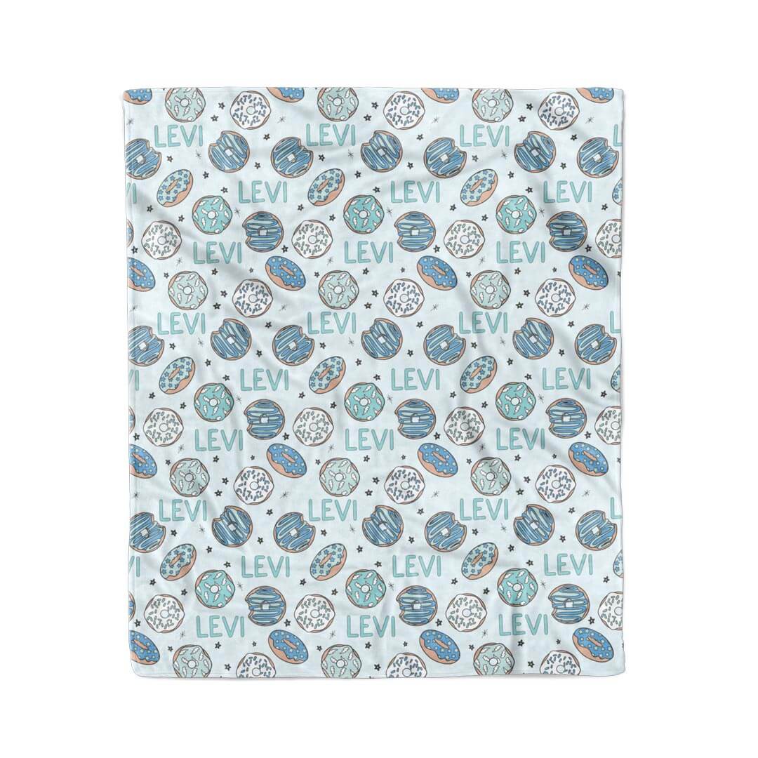 Donut Shop Personalized Kids Blanket | Blue - Image 2