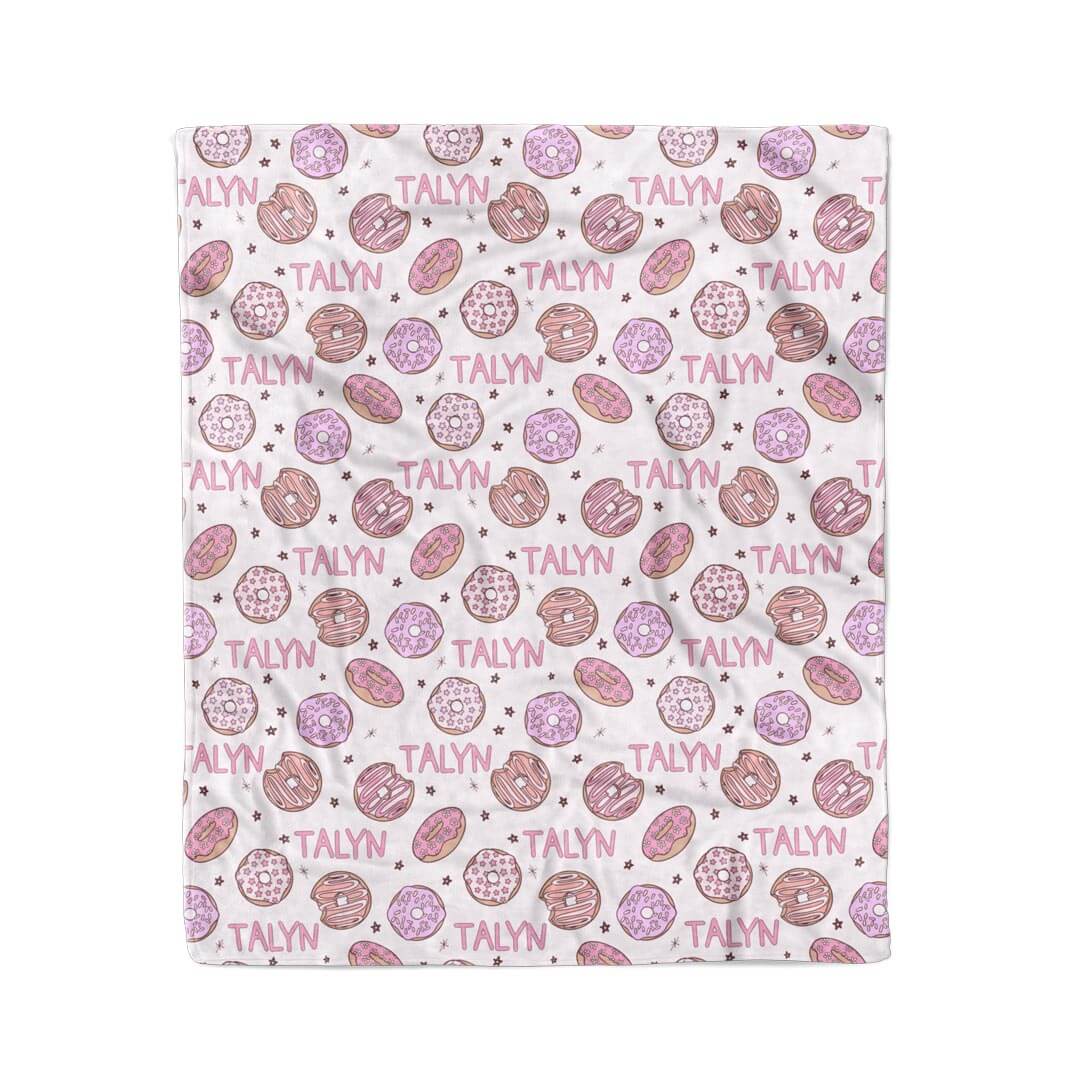 Donut Shop Personalized Kids Blanket | Pink - Image 2