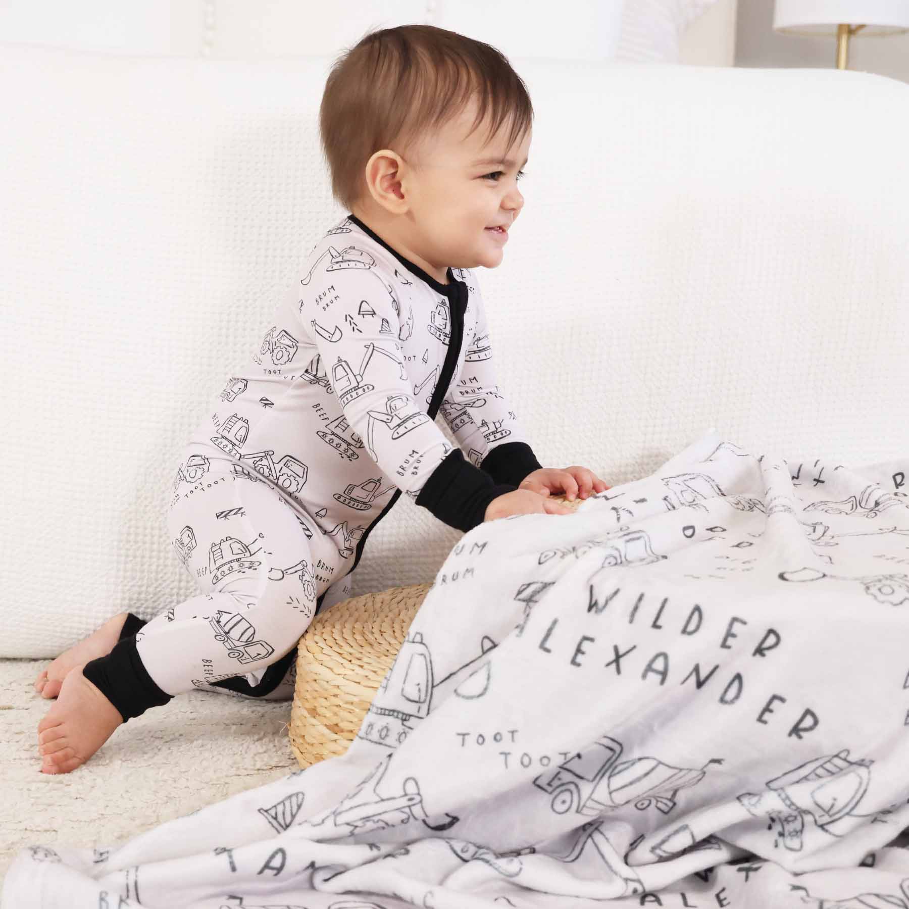 Doodle Dozers Personalized Kids Blanket - Image 3