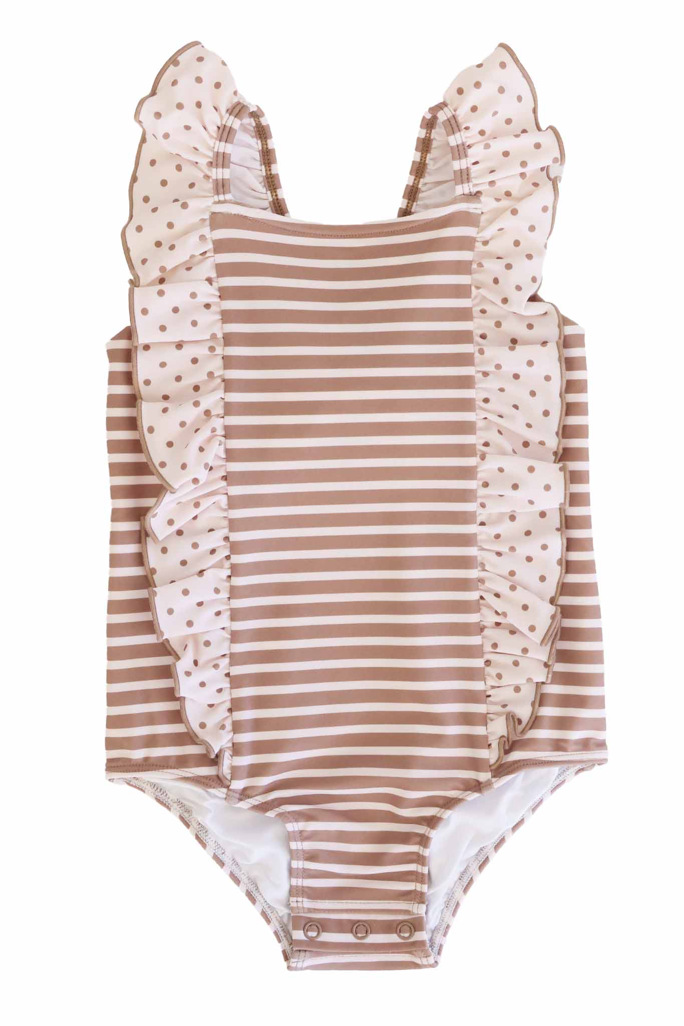 Double Ruffle Bow Back One Piece | Sandy Stripes - Image 2