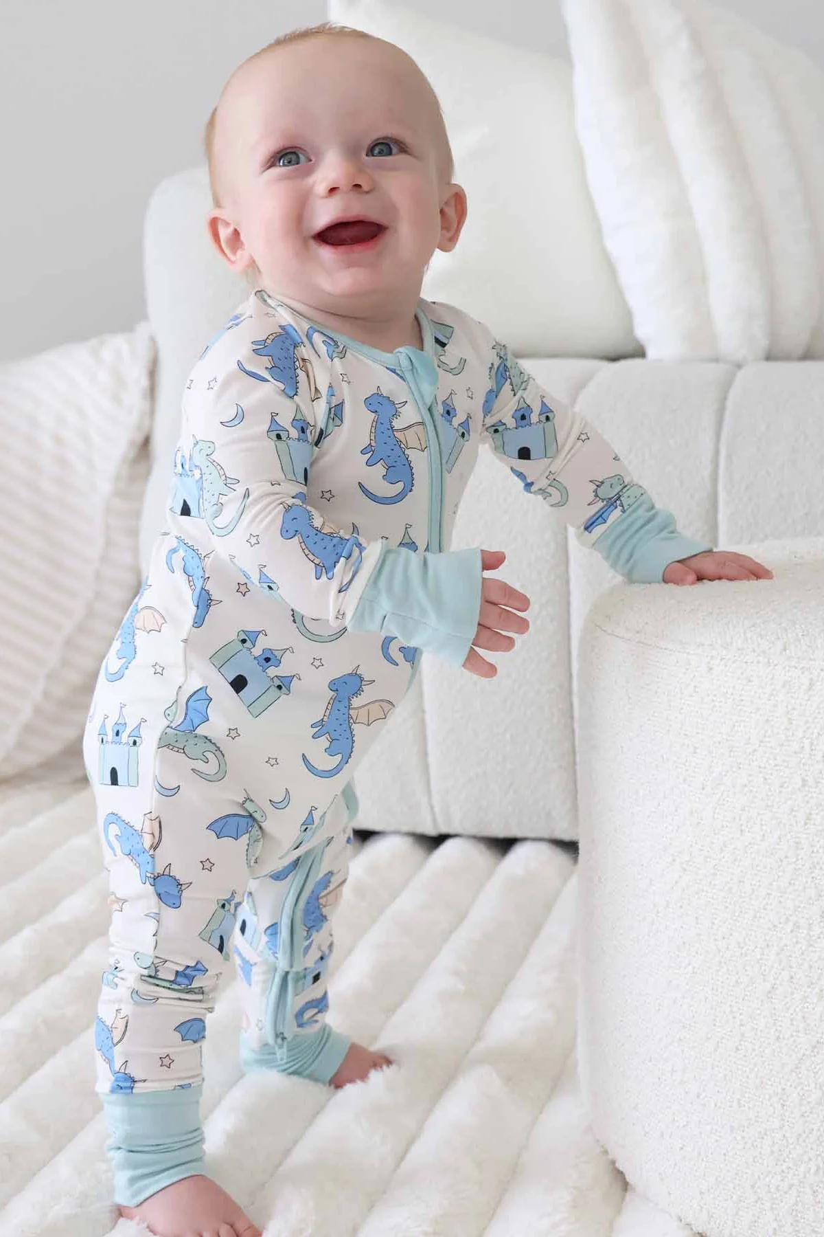 Dragon Adventure Convertible Zip Romper | Blue - Image 11