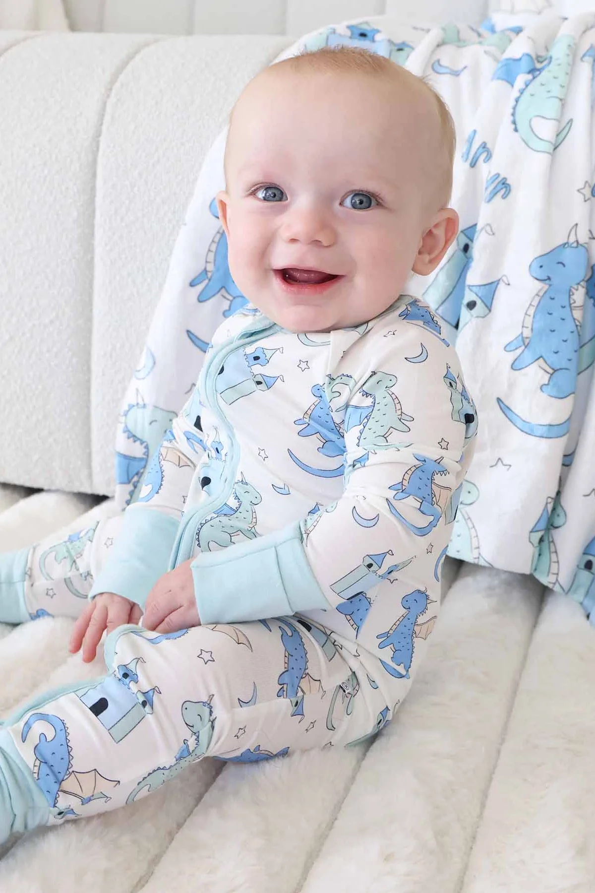 Dragon Adventure Convertible Zip Romper | Blue - Image 3