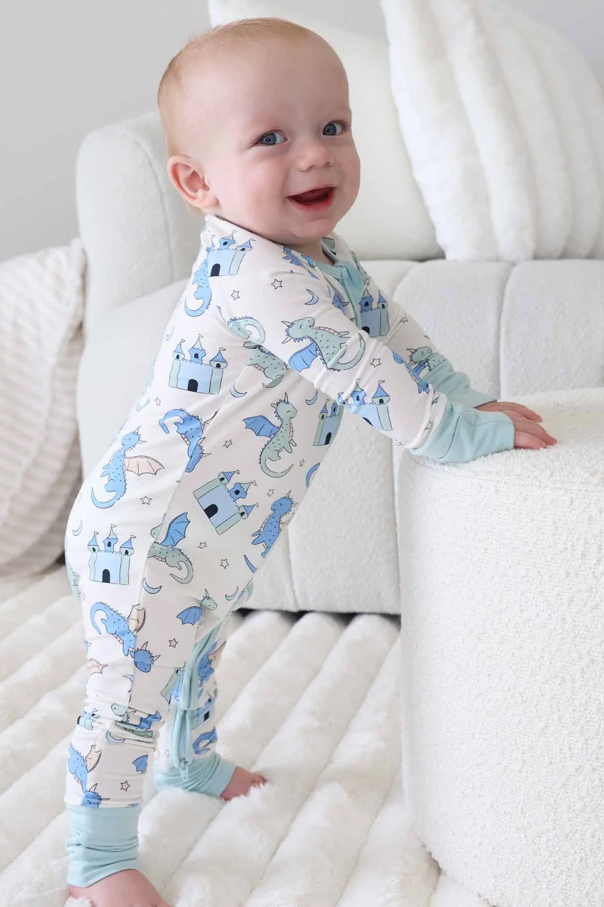 Dragon Adventure Convertible Zip Romper | Blue - Image 5
