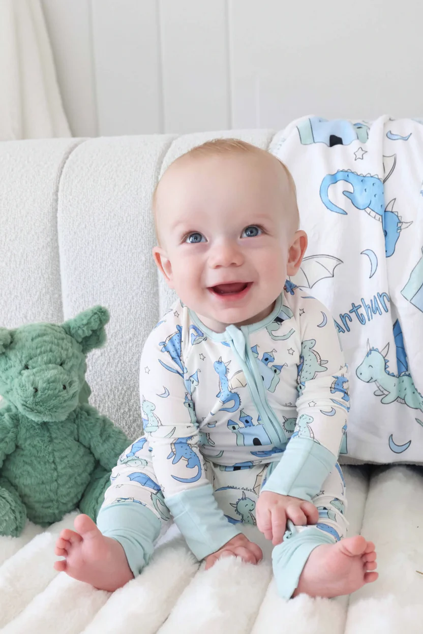 Dragon Adventure Convertible Zip Romper | Blue - Image 7