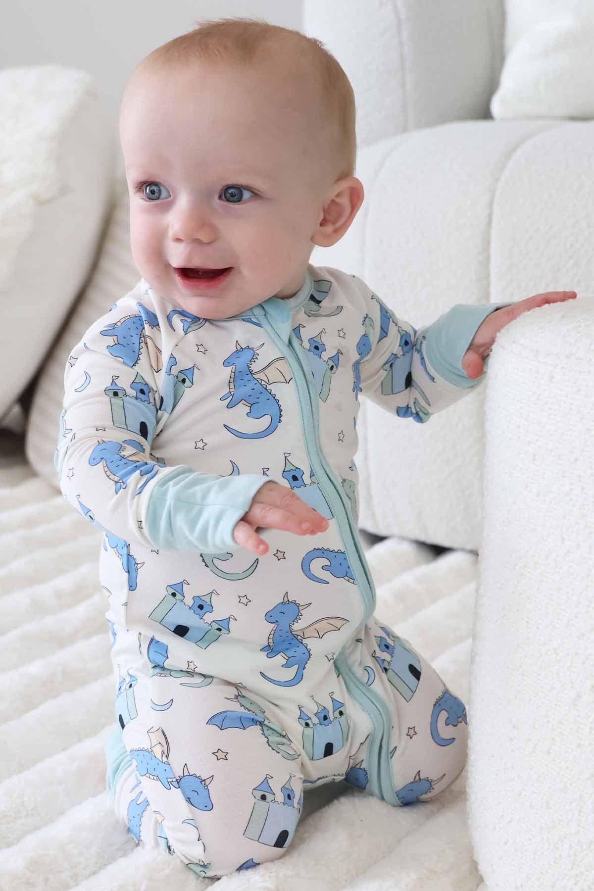 Dragon Adventure Convertible Zip Romper | Blue - Image 9
