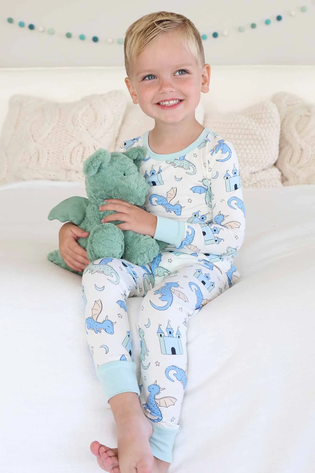 Dragon Adventure Two Piece Pajama Set | Blue - Image 4