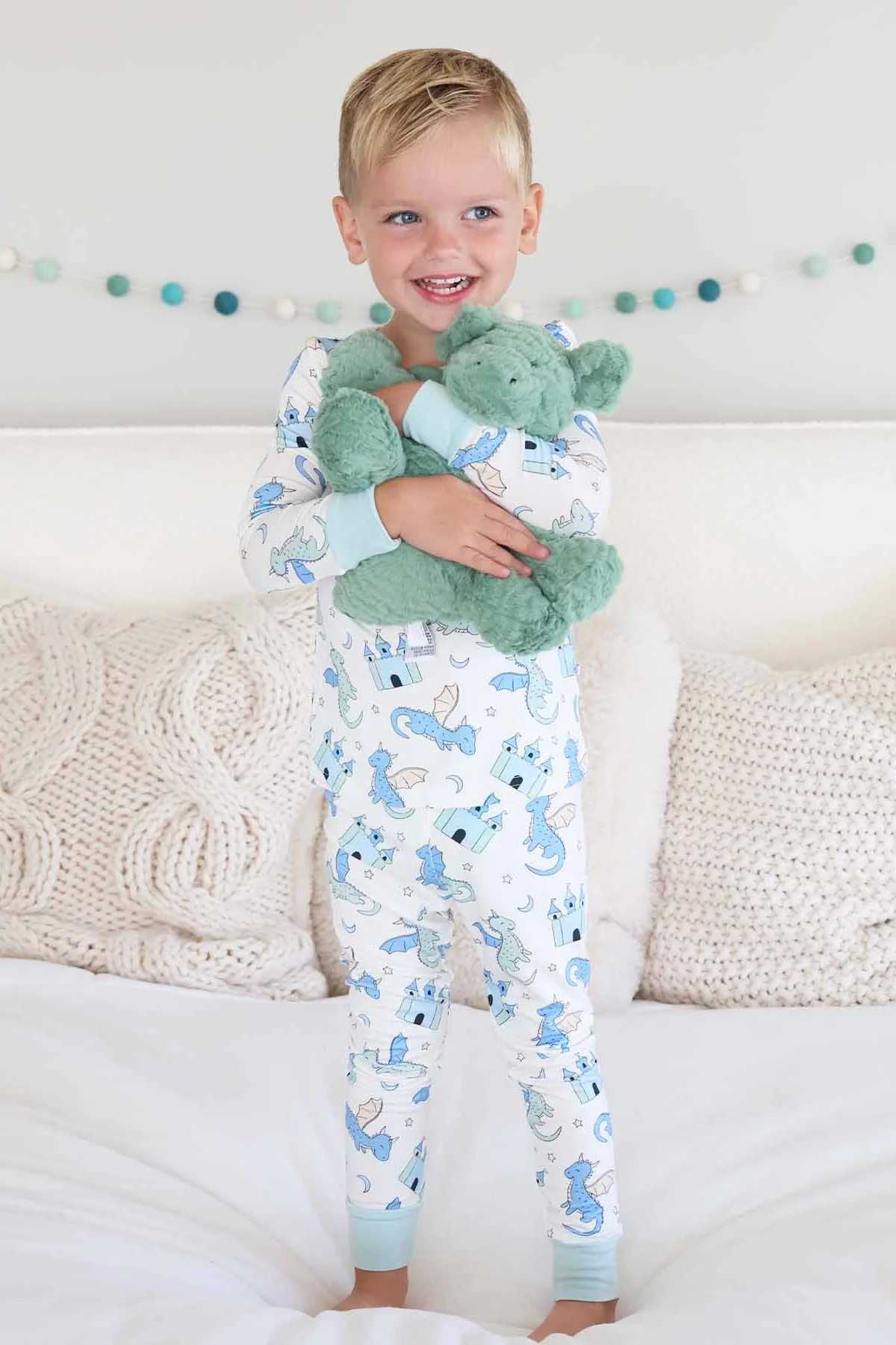 Dragon Adventure Two Piece Pajama Set | Blue - Image 9