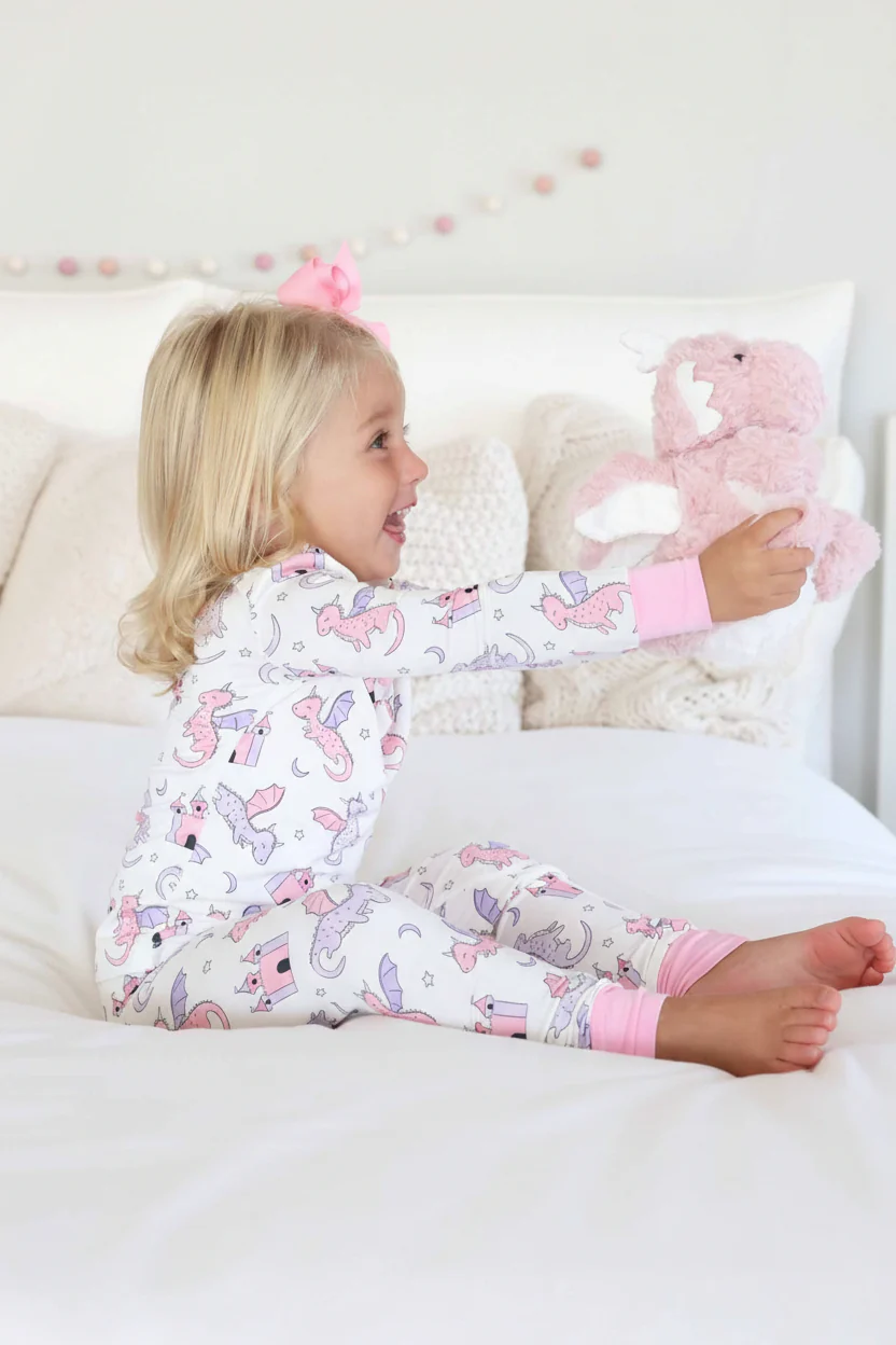 Dragon Adventure Two Piece Pajama Set | Pink - Image 3